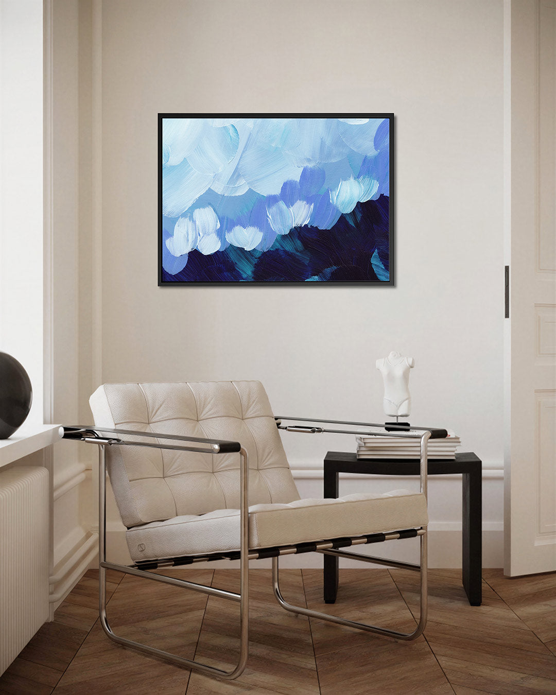 Dynamische blauwtinten Kunstwerk