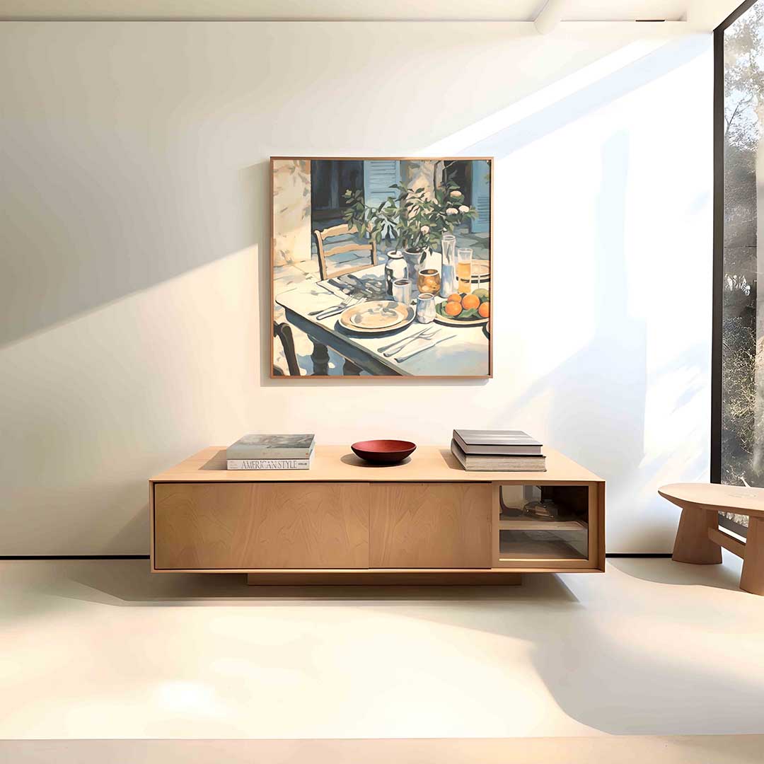 Ontbijttafel met fruit Poster