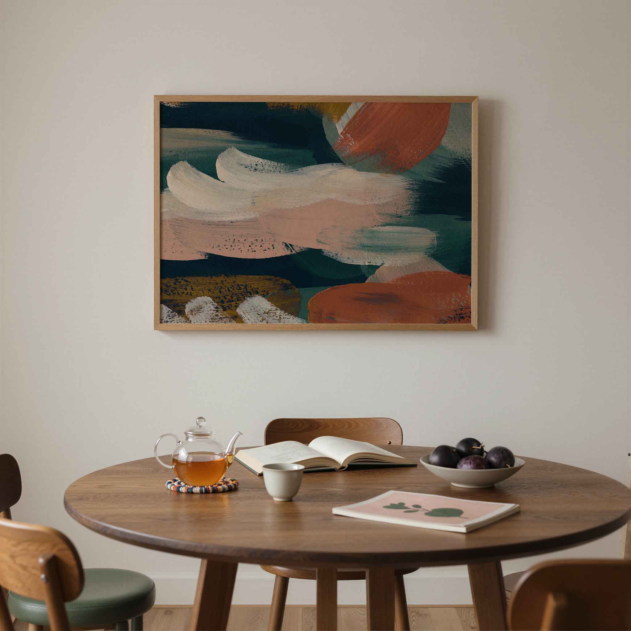 Abstracte penseelstreken Poster