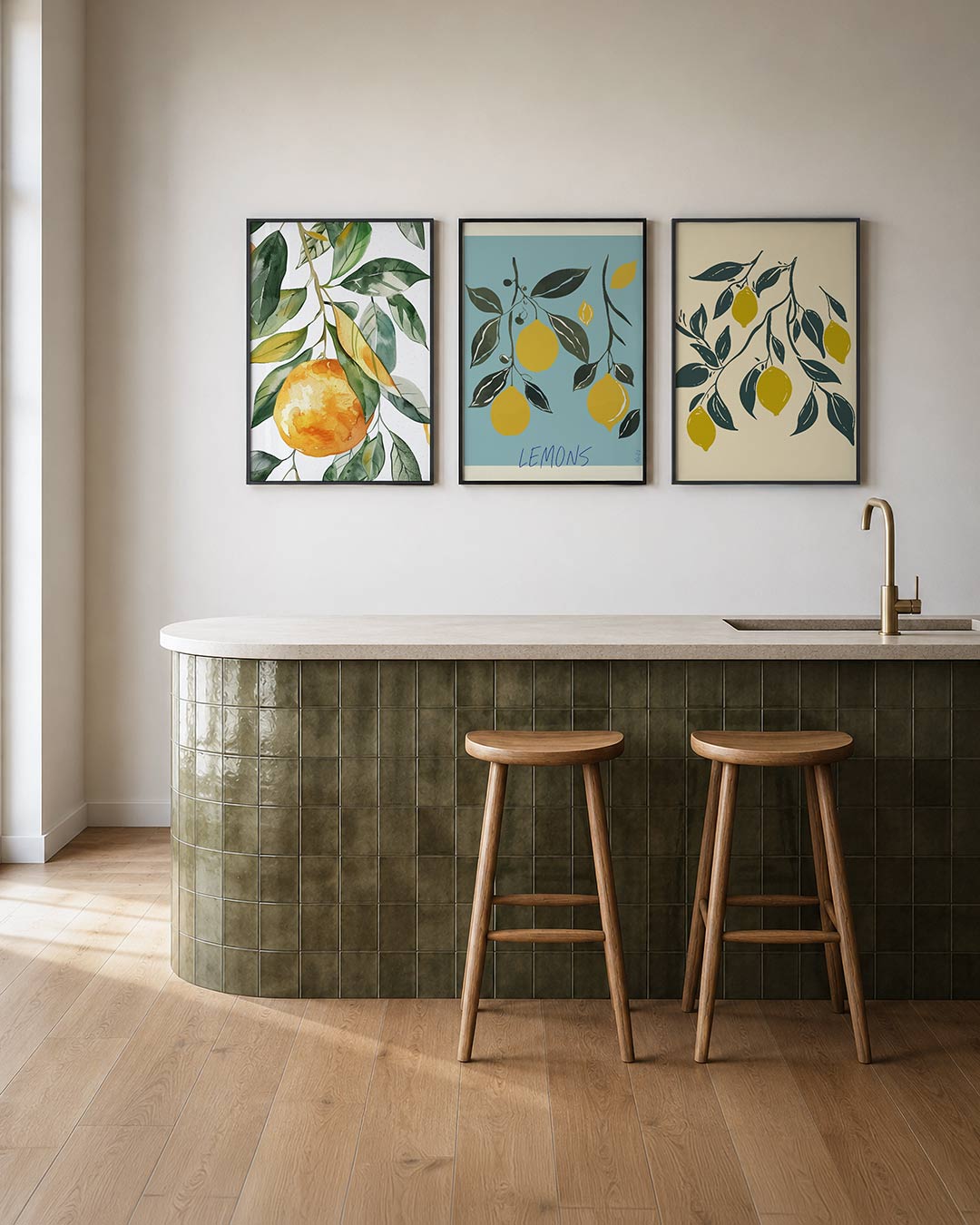 Fruitige kleurvlakken Posterset