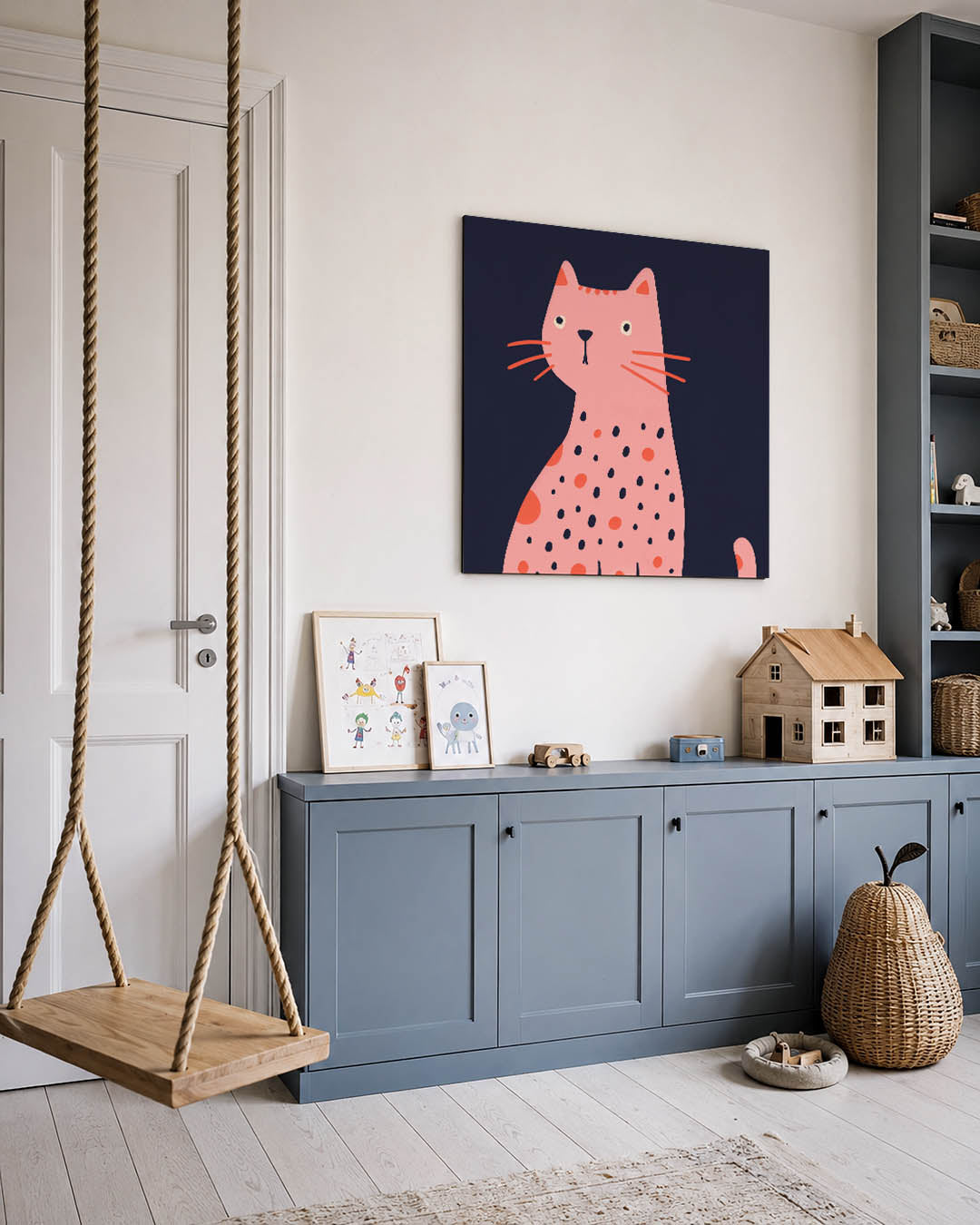 Speelse kat illustratie Kunstwerk