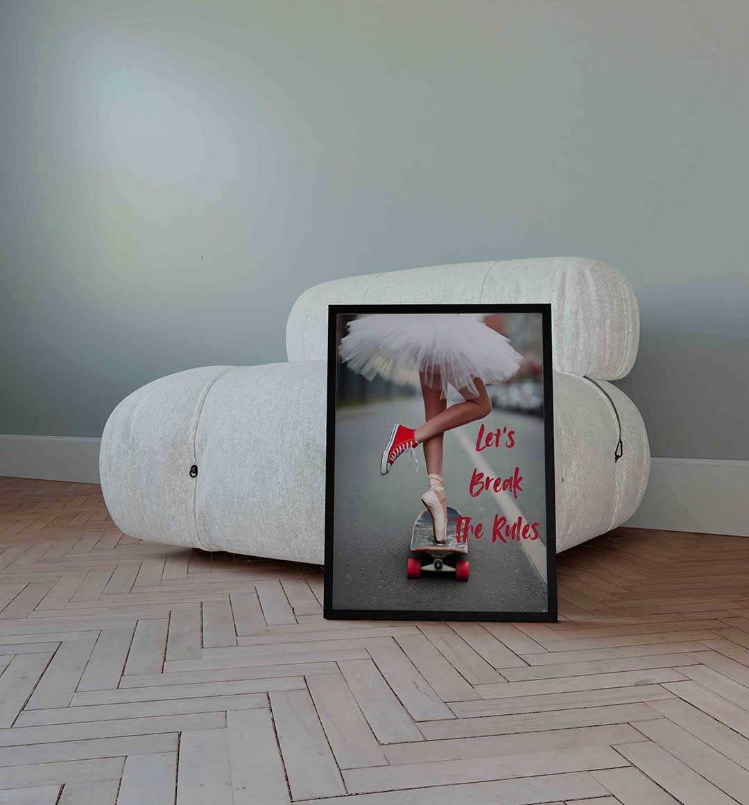 Ballerina en skateboard Poster