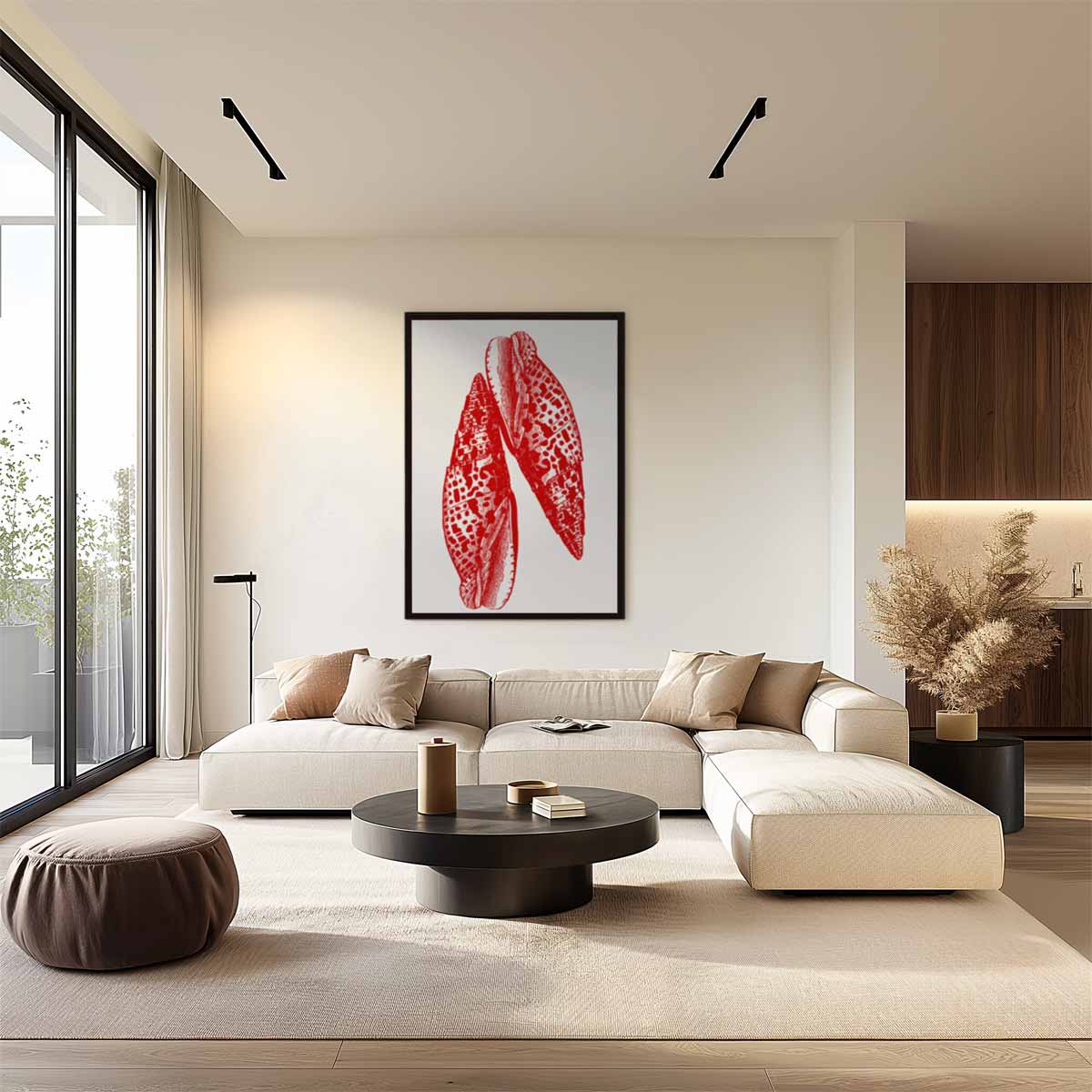 Rode Zee Schelpenprint Kunstwerk-canvas-dibond-plexiglas-wanddecoratie-WallArtistic