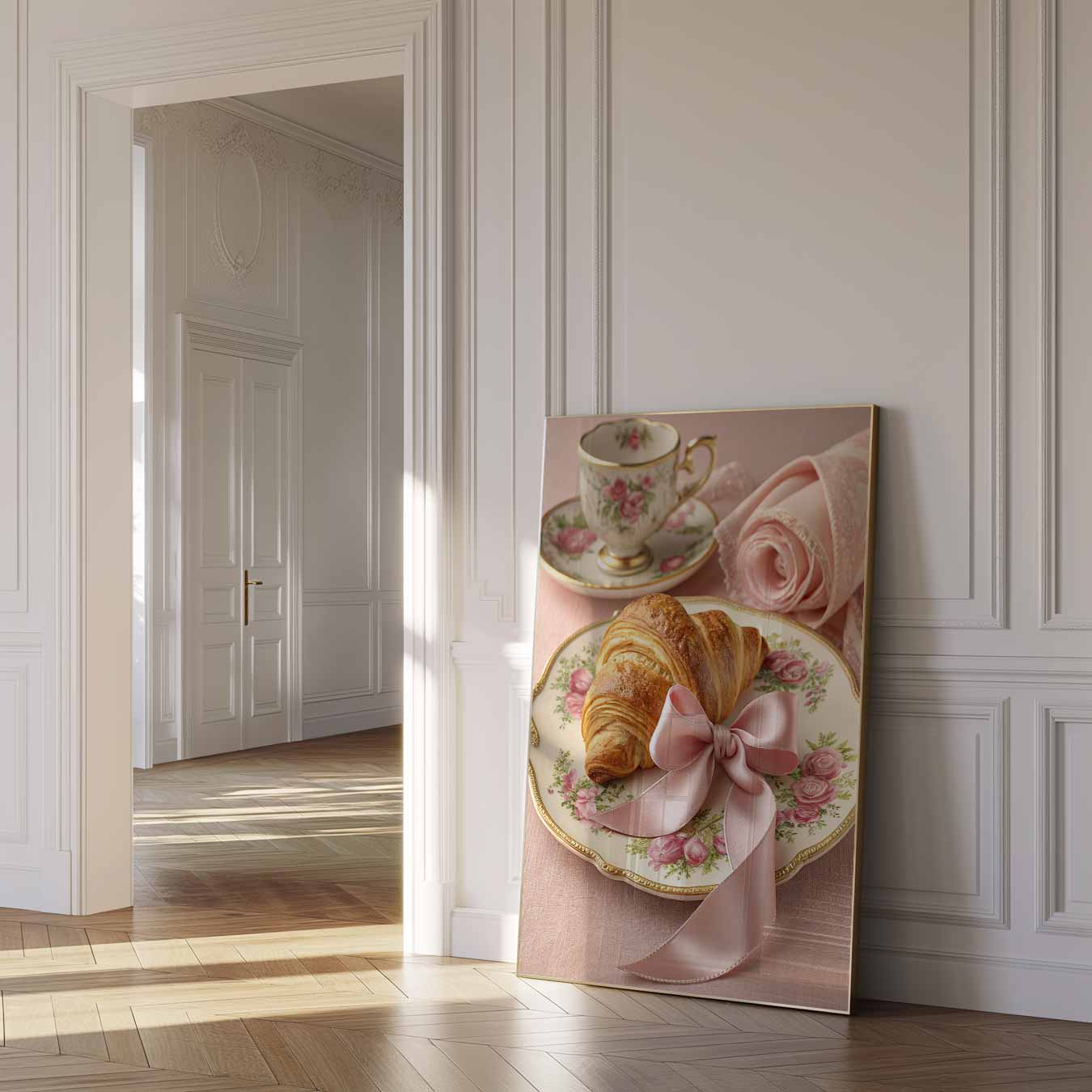 Elegante Rozen Ontbijtposter-WallArtistic