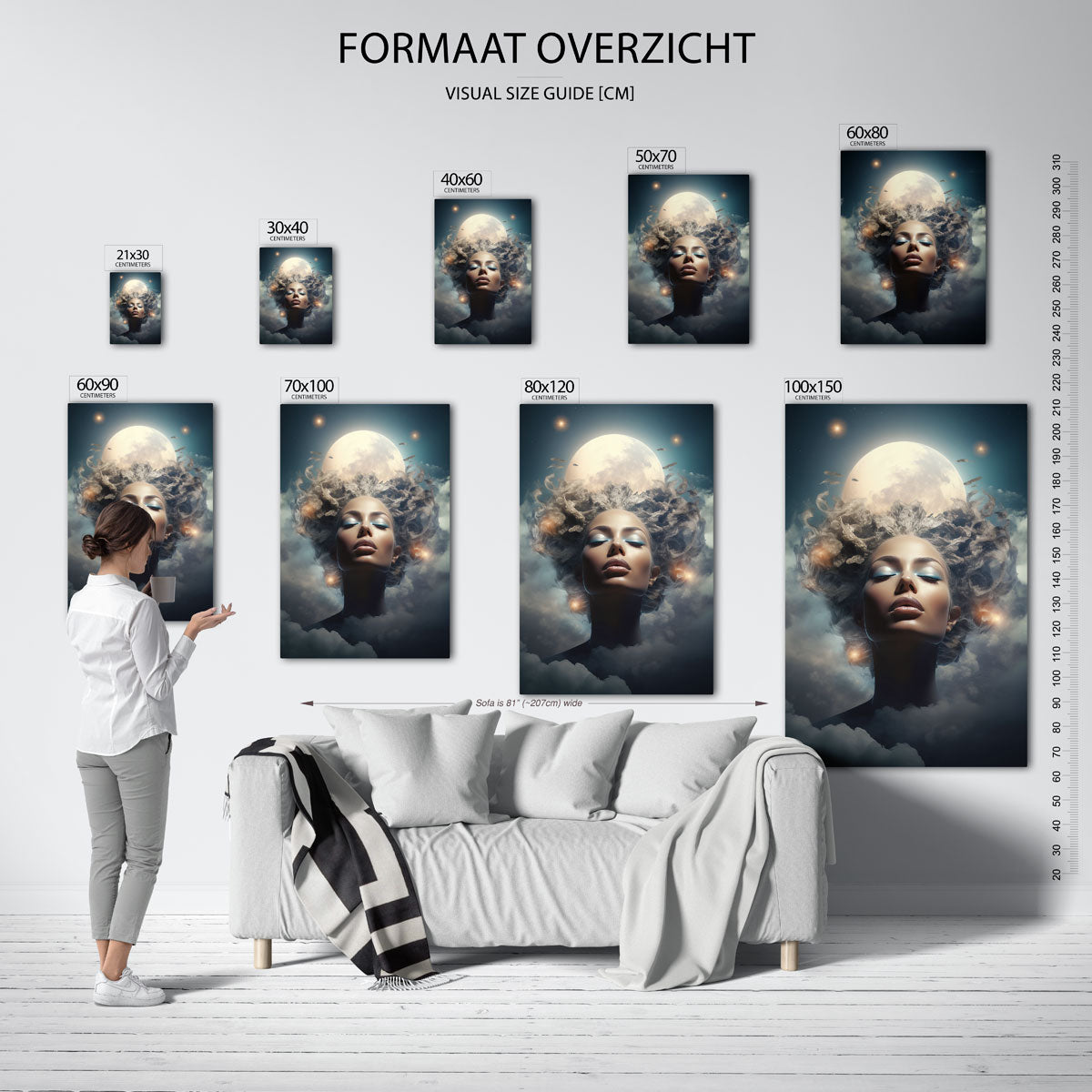 Vrouw met maan Poster