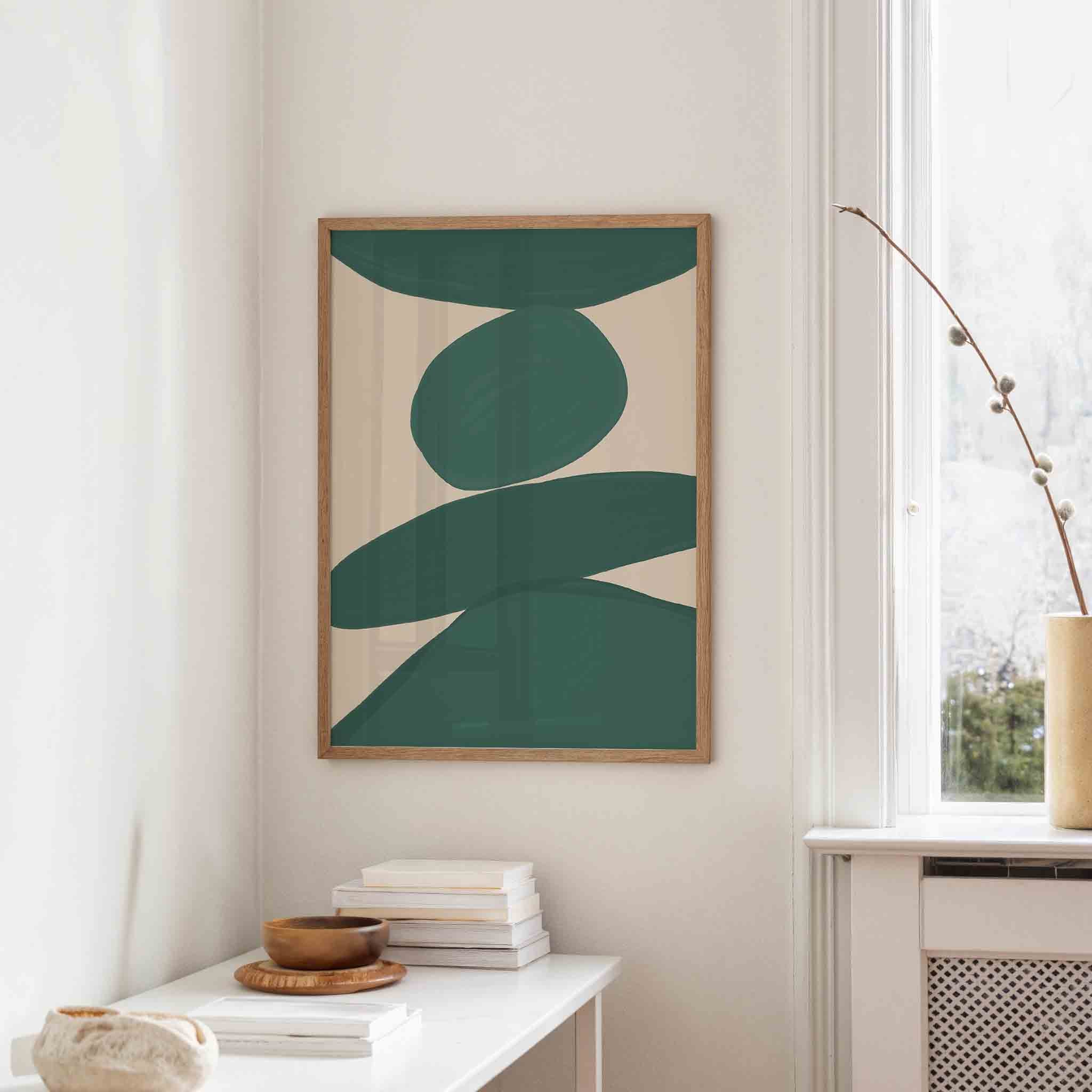 Abstracte groene vormen Poster