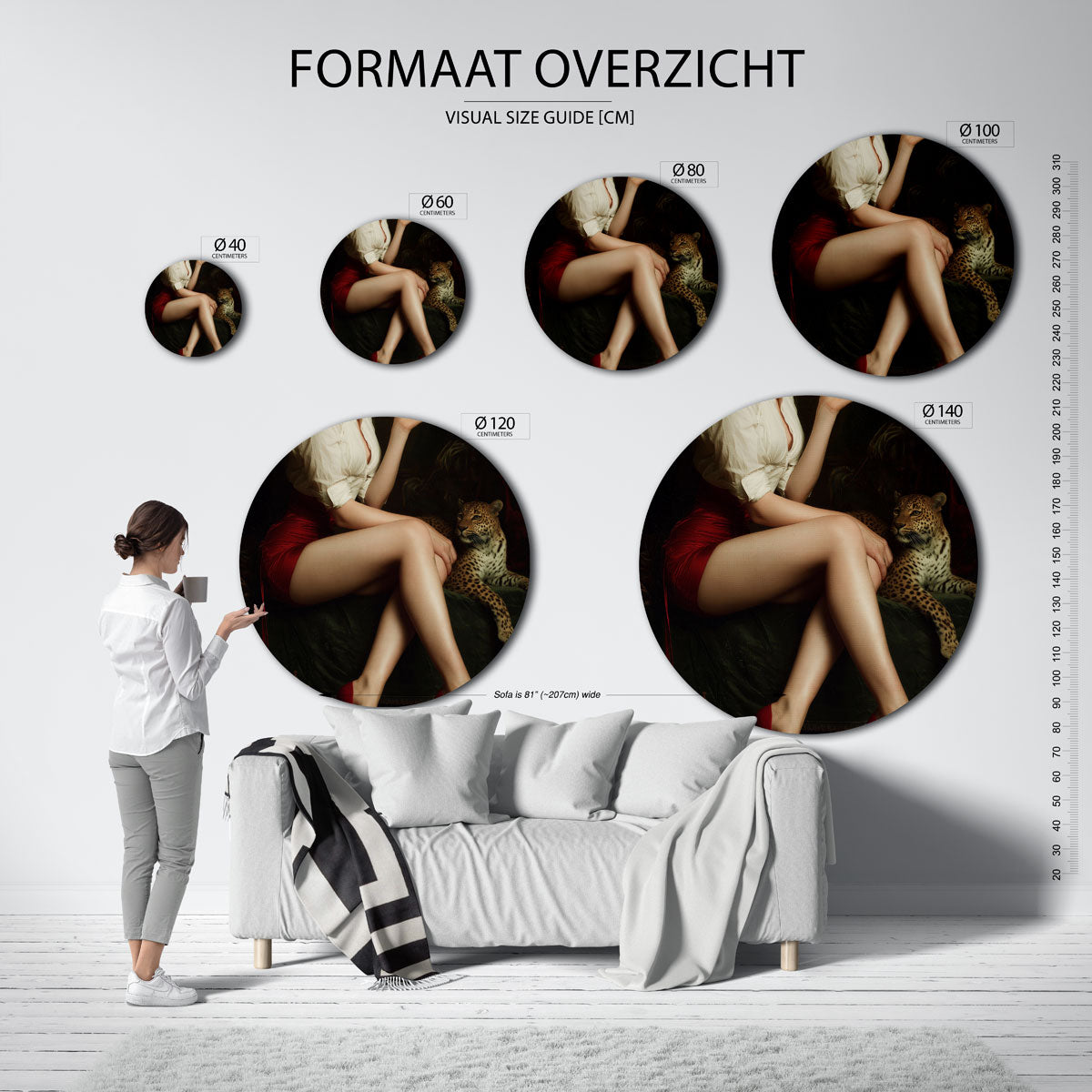 Vrouw met luipaard Muurcirkel