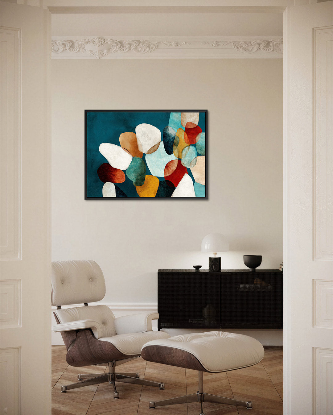 Vormenspel met kleuren Kunstwerk