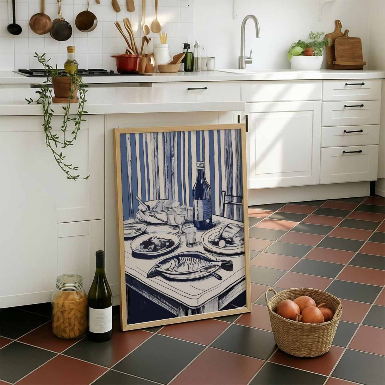 Stijlvolle Keukentafel Poster-WallArtistic