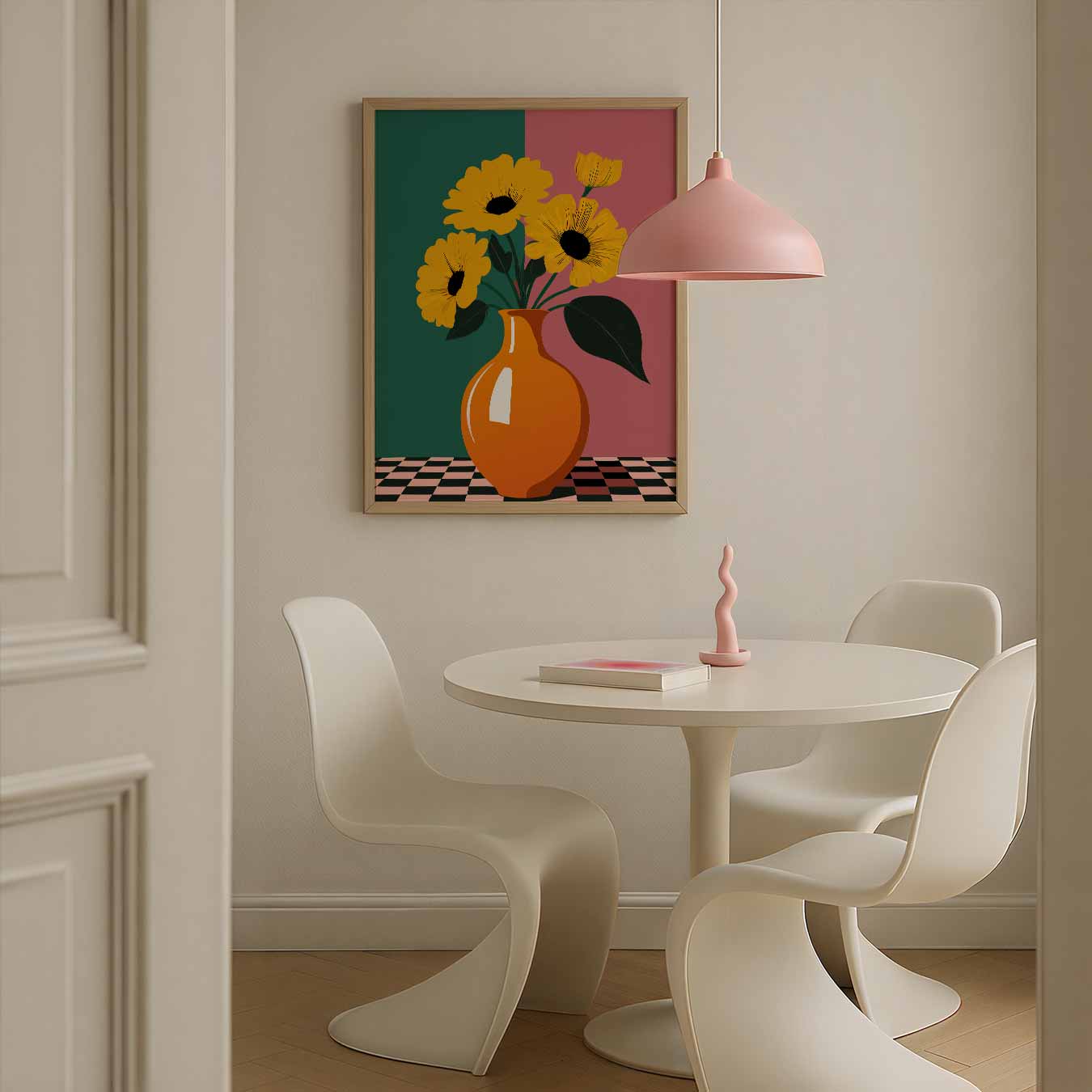 Bloemenpracht in Oranje Vaas Poster-WallArtistic