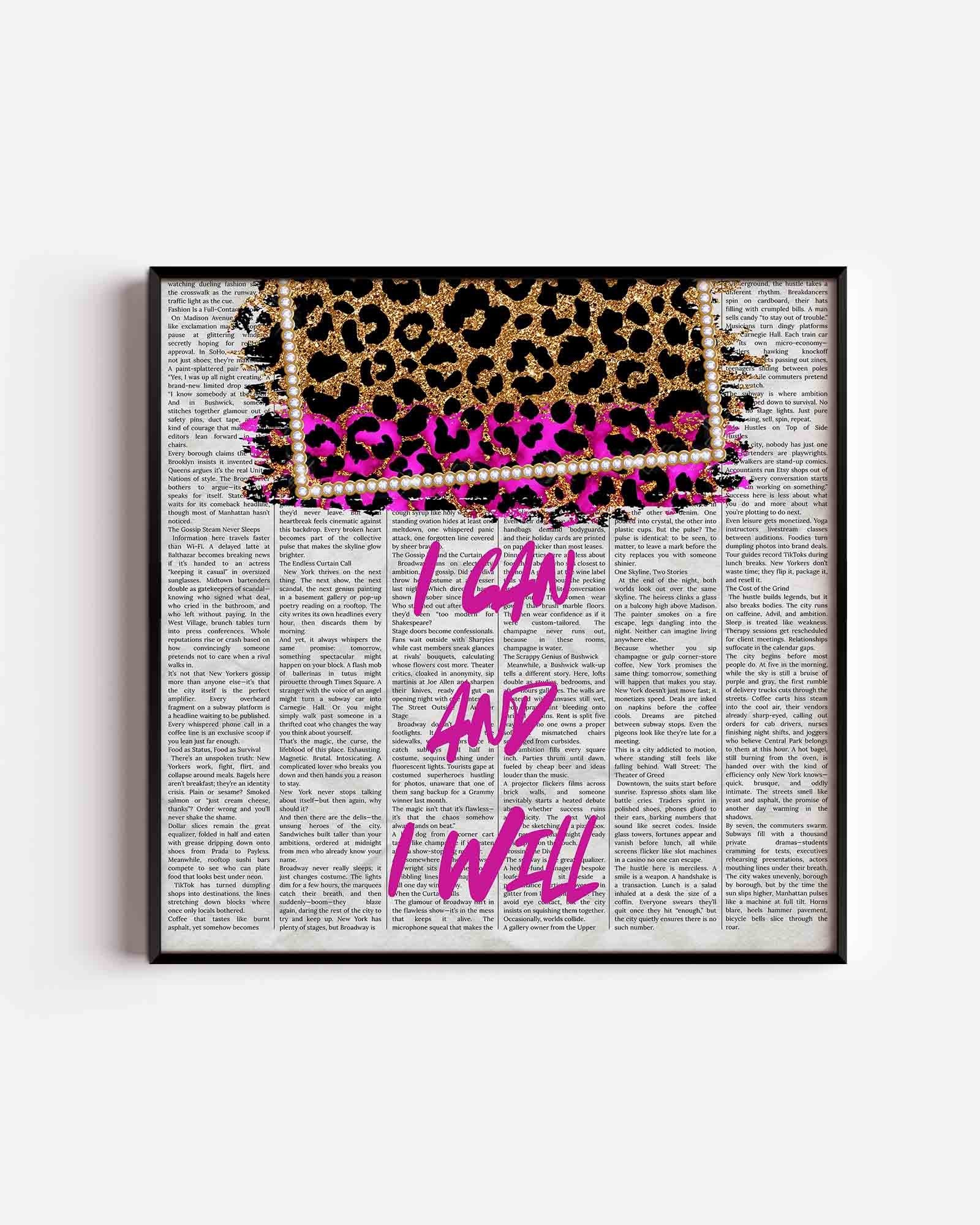 Luipaardprint en tekst Poster