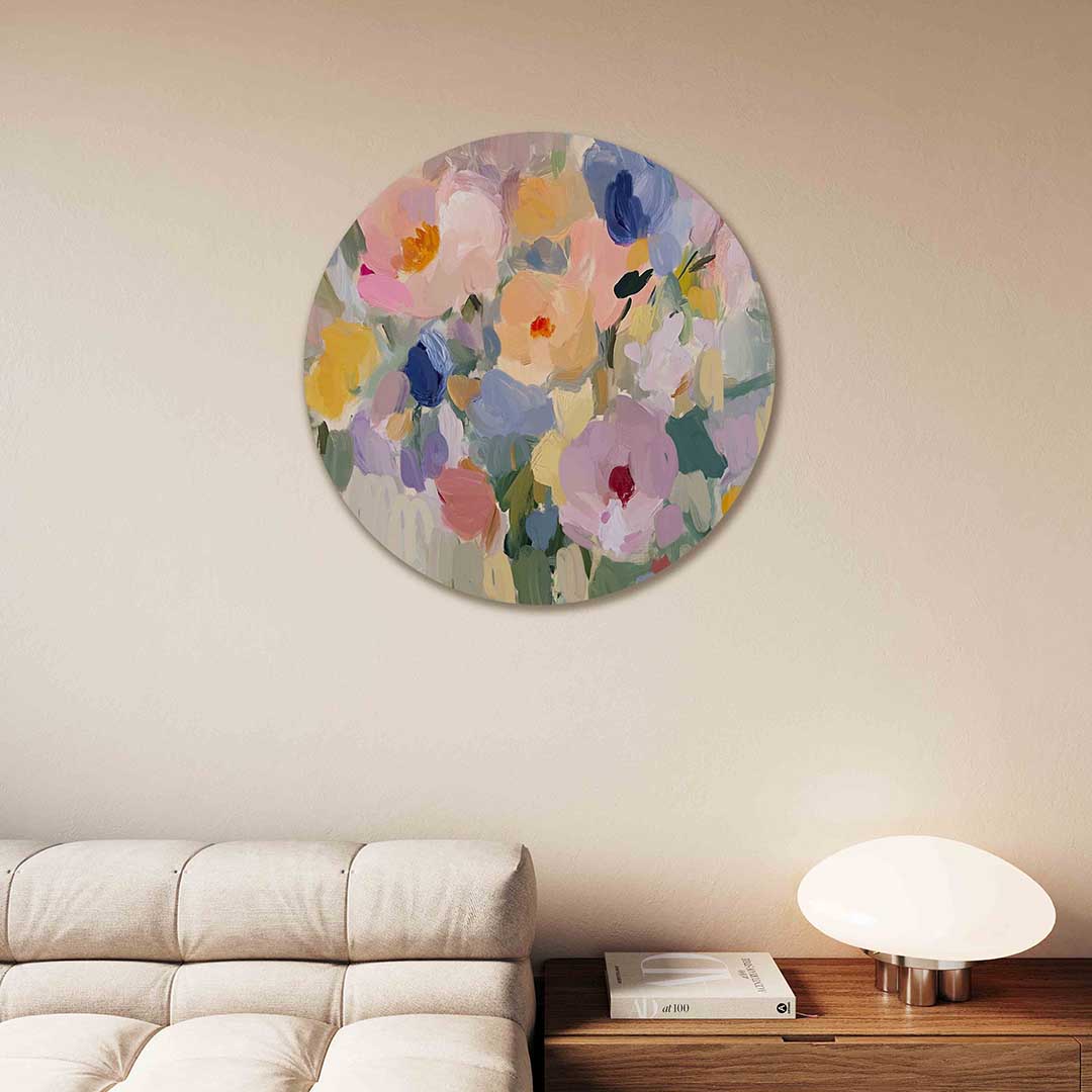 Bloemrijke kleuren Muurcirkel