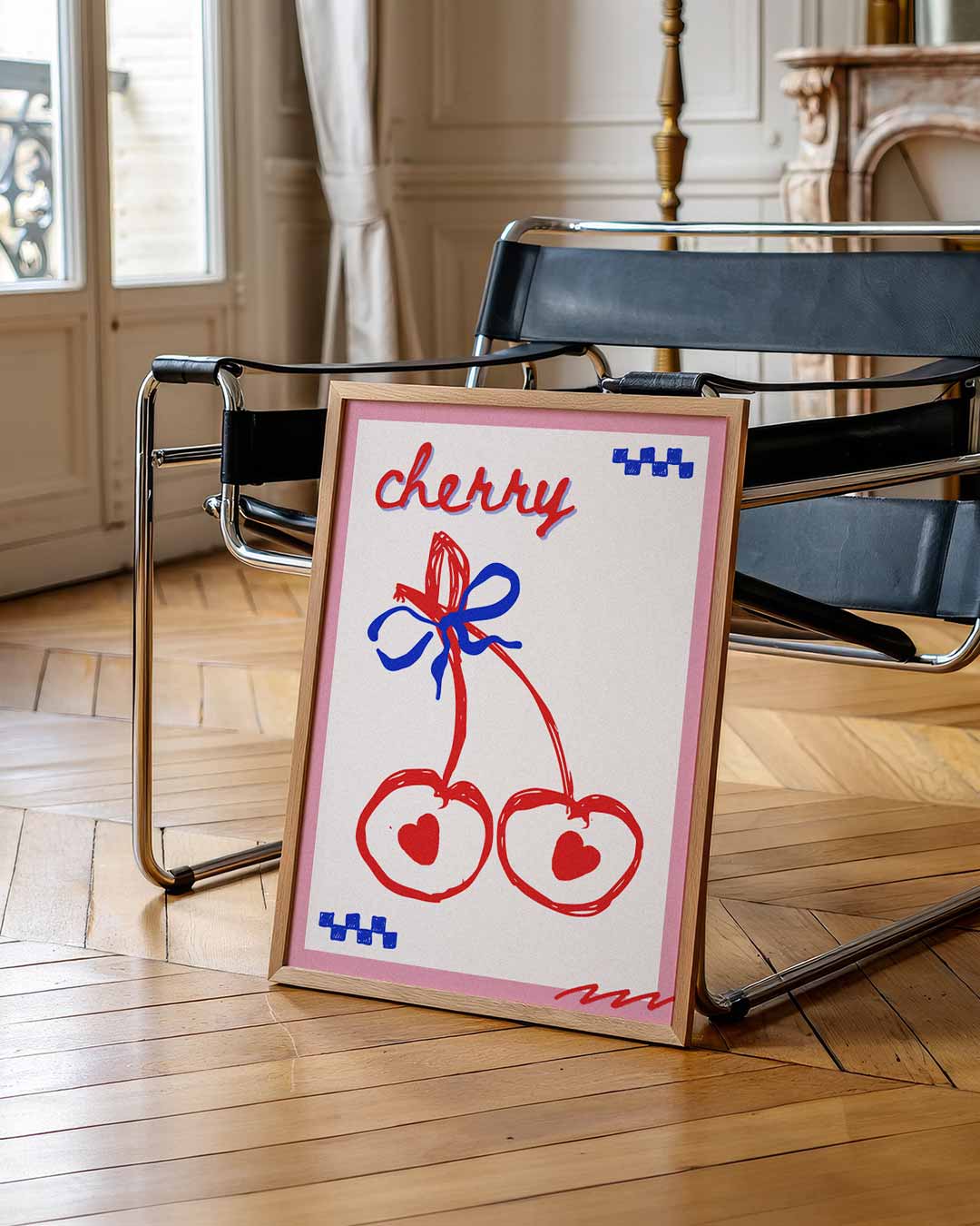 Vrolijke Kersen Illustratie Poster-WallArtistic