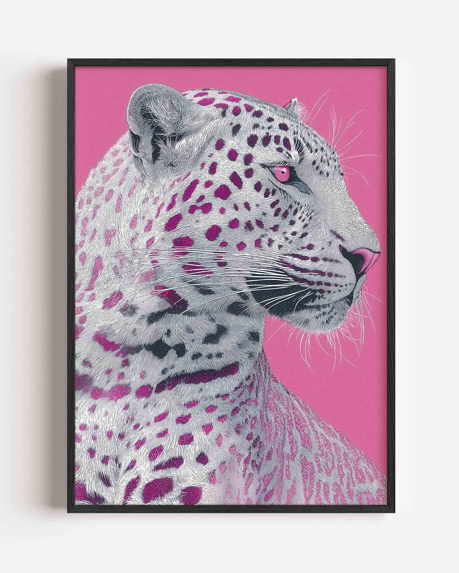 Luipaard op roze Poster