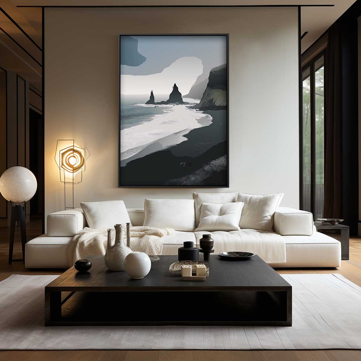 IJslandse Kustlijn Mystiek Kunstwerk-canvas-dibond-plexiglas-wanddecoratie-WallArtistic