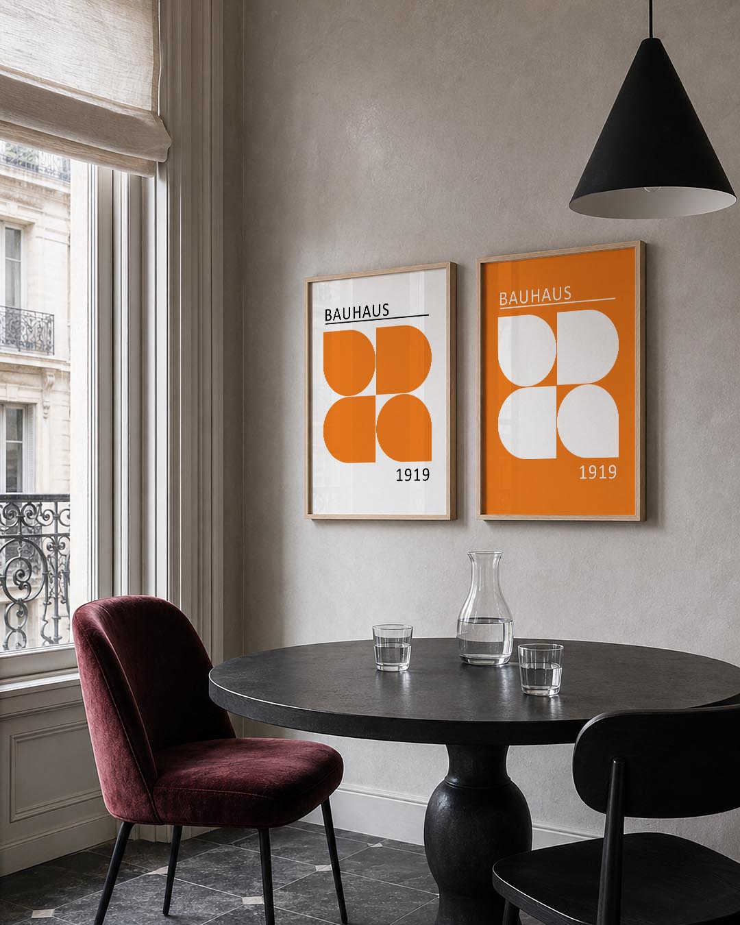 Oranje vormenspel Posterset