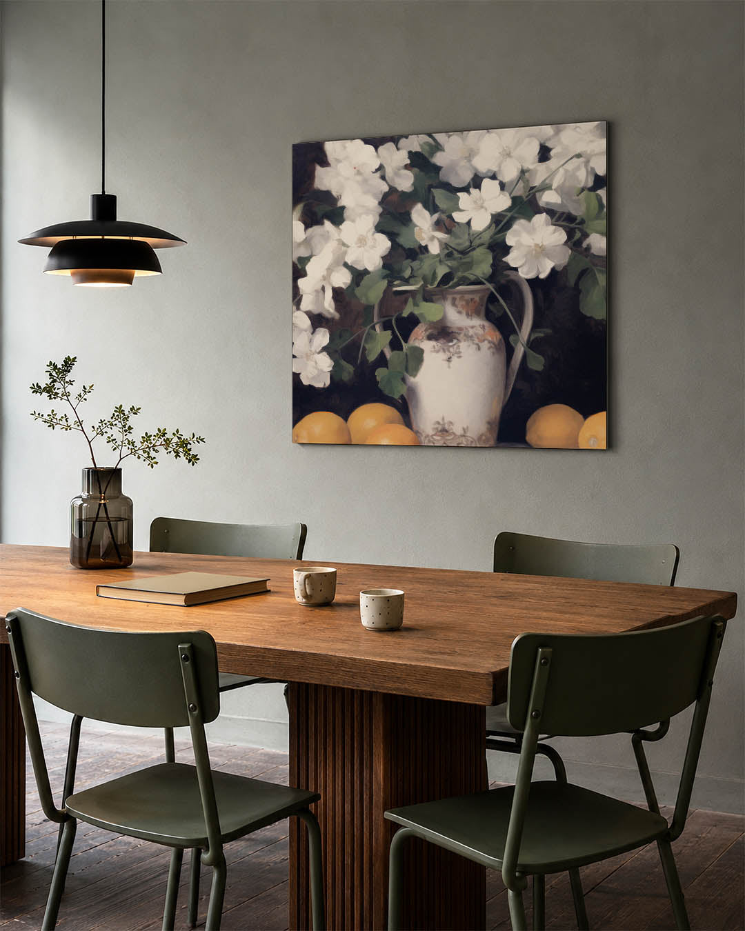 Bloemen en citrus Kunstwerk