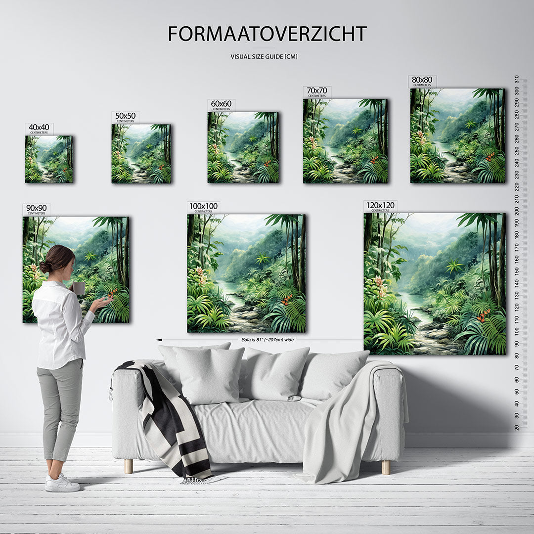 Weelderig boslandschap Kunstwerk
