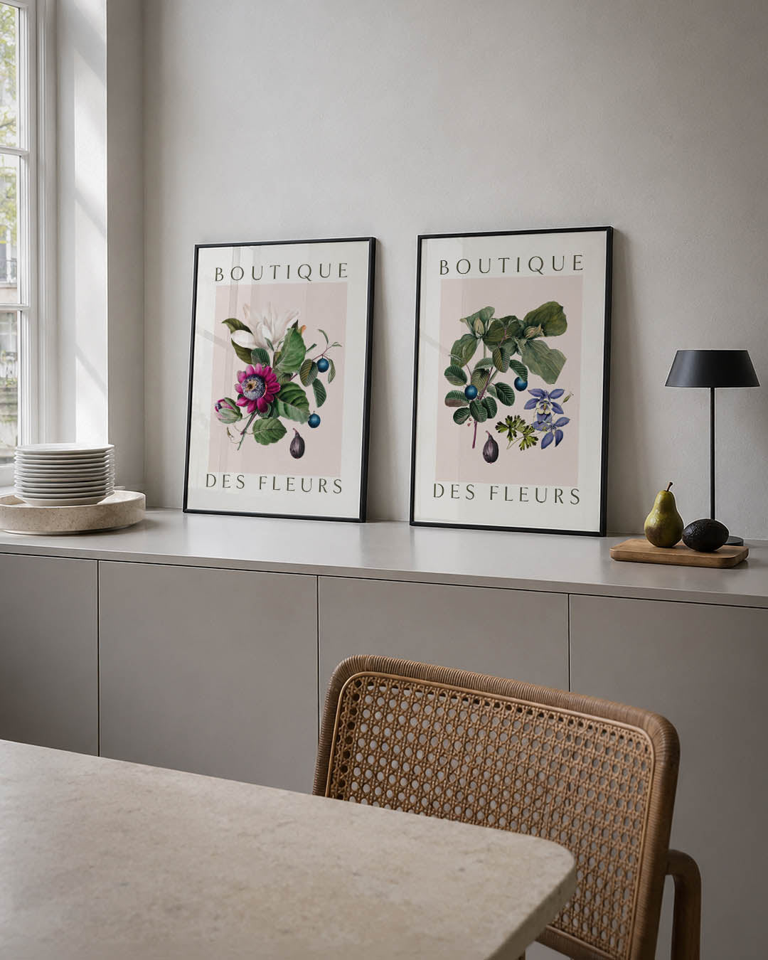 Bloemrijke compositie Posterset