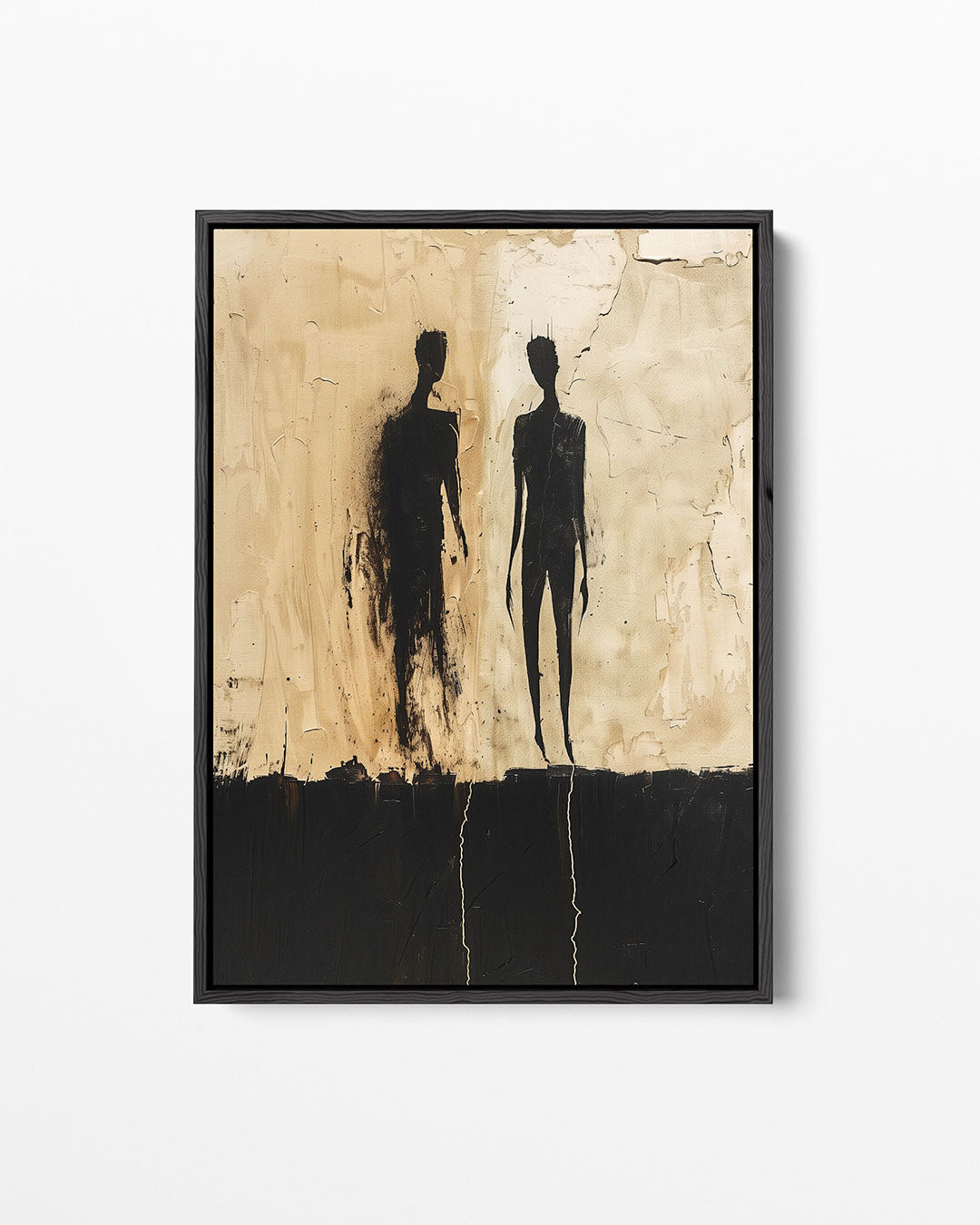 Schaduwfiguren op beige Kunstwerk