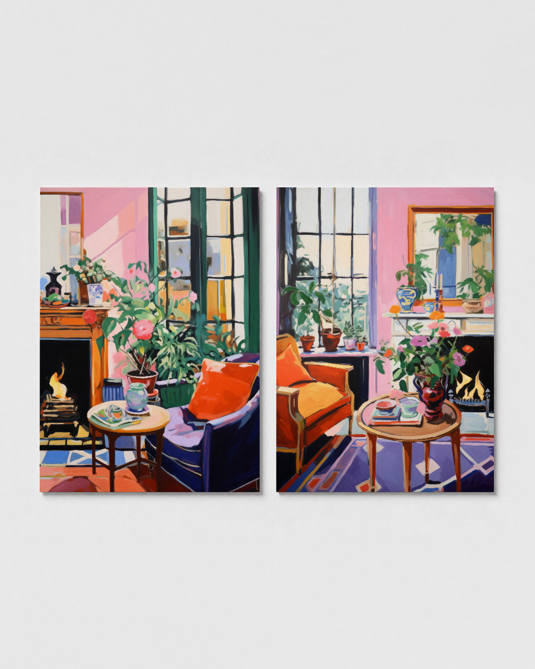 Kleurrijke interieurhoek Posterset