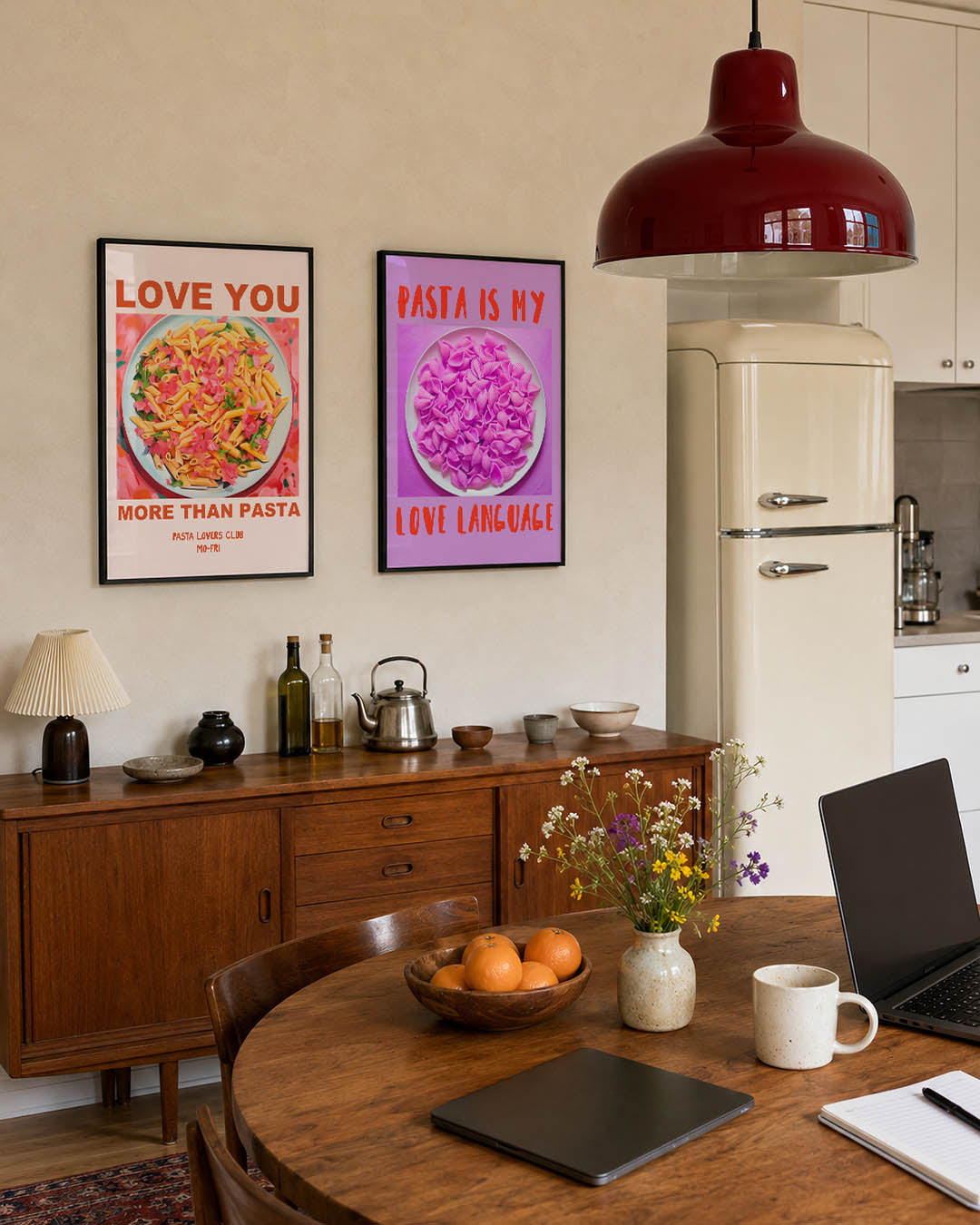 Kleurrijke pastaschotel Posterset
