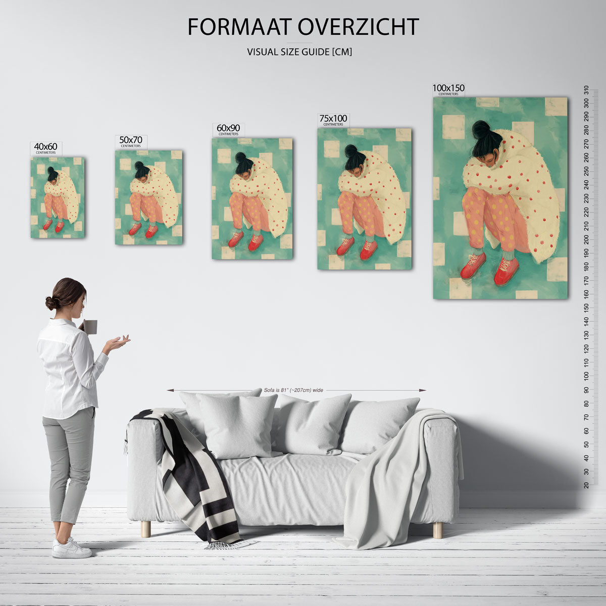 Vrouw in patroon Kunstwerk