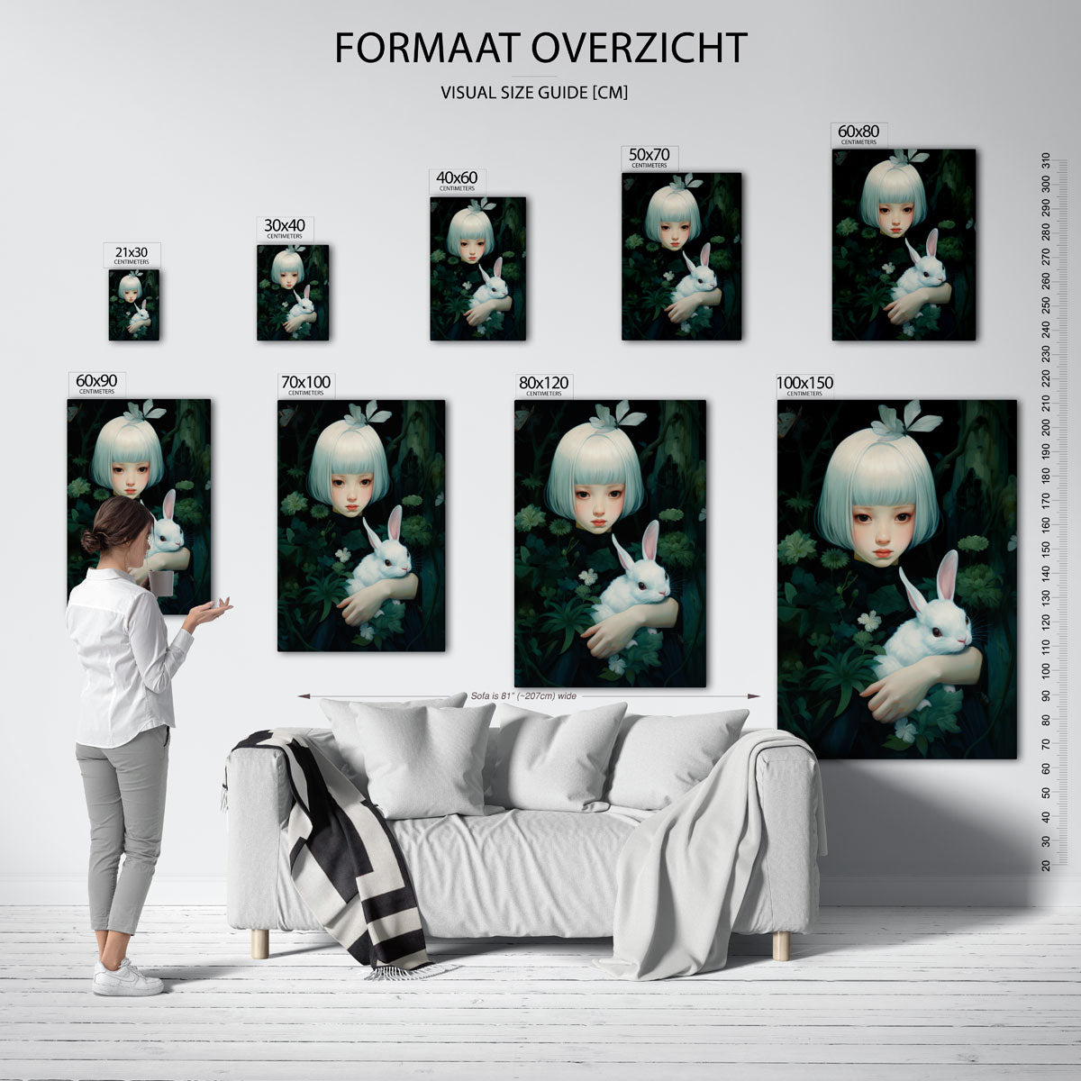 Meisje met konijn Poster
