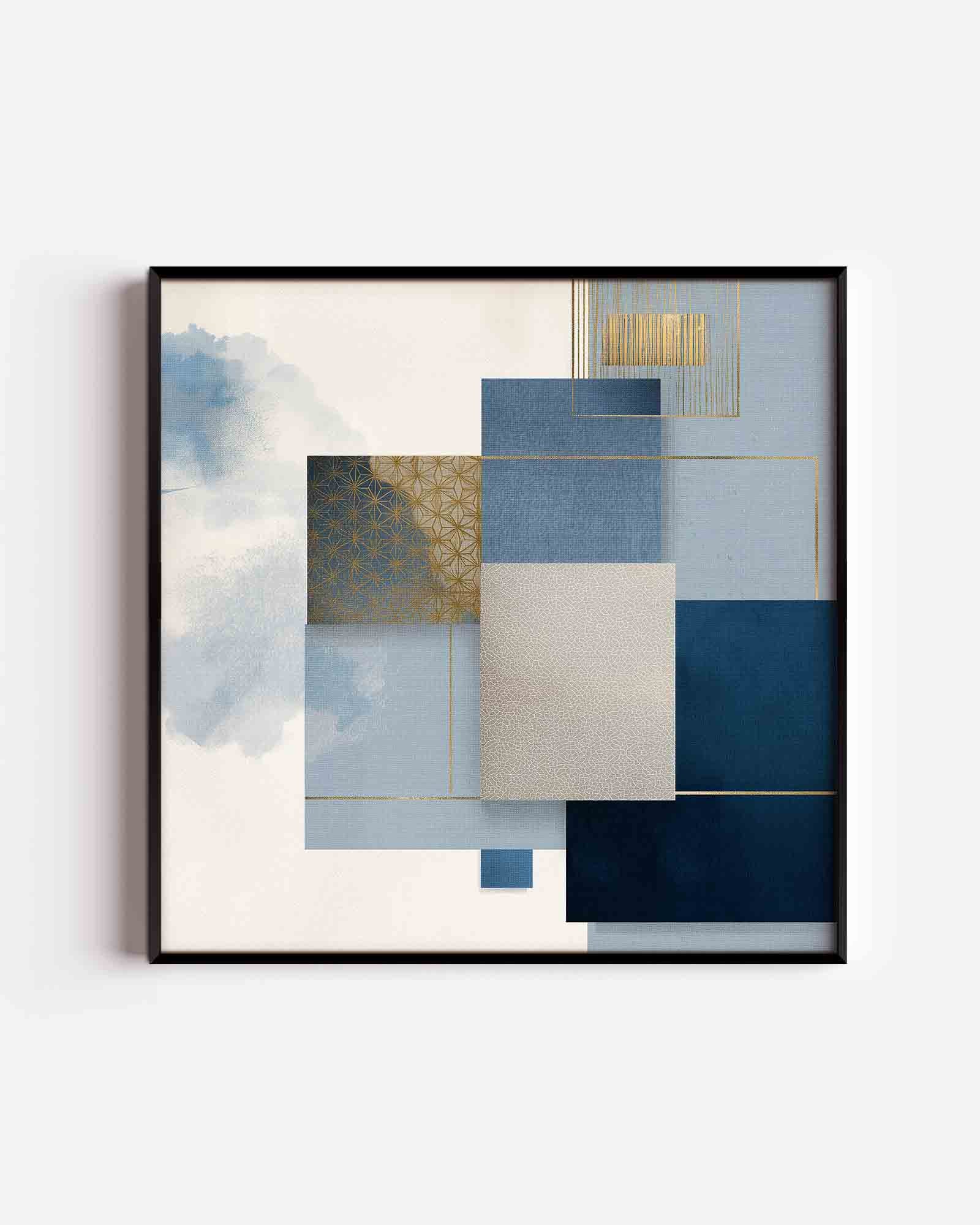Geometrische blauwe compositie Poster