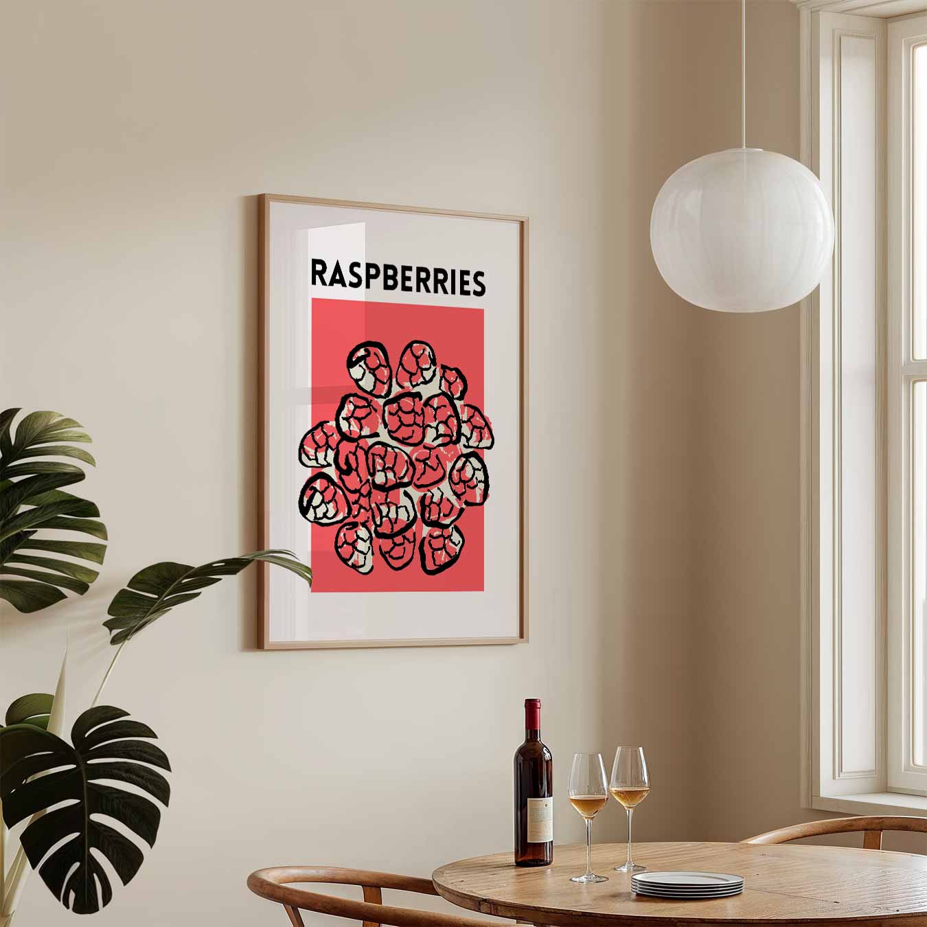 Frisse Frambozen Illustratieposter-WallArtistic