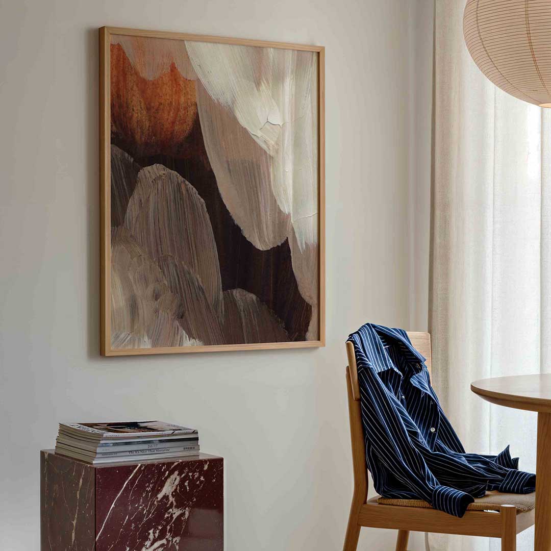 Abstracte penseelstreken Poster
