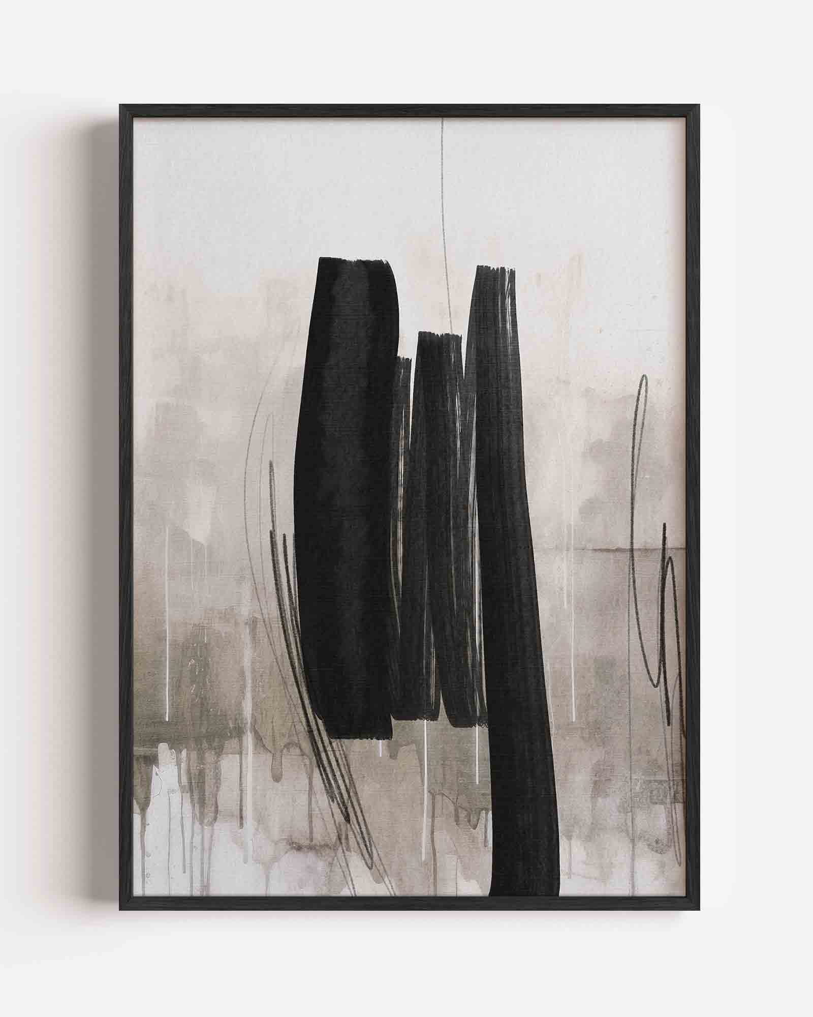 Abstracte zwarte vormen Poster