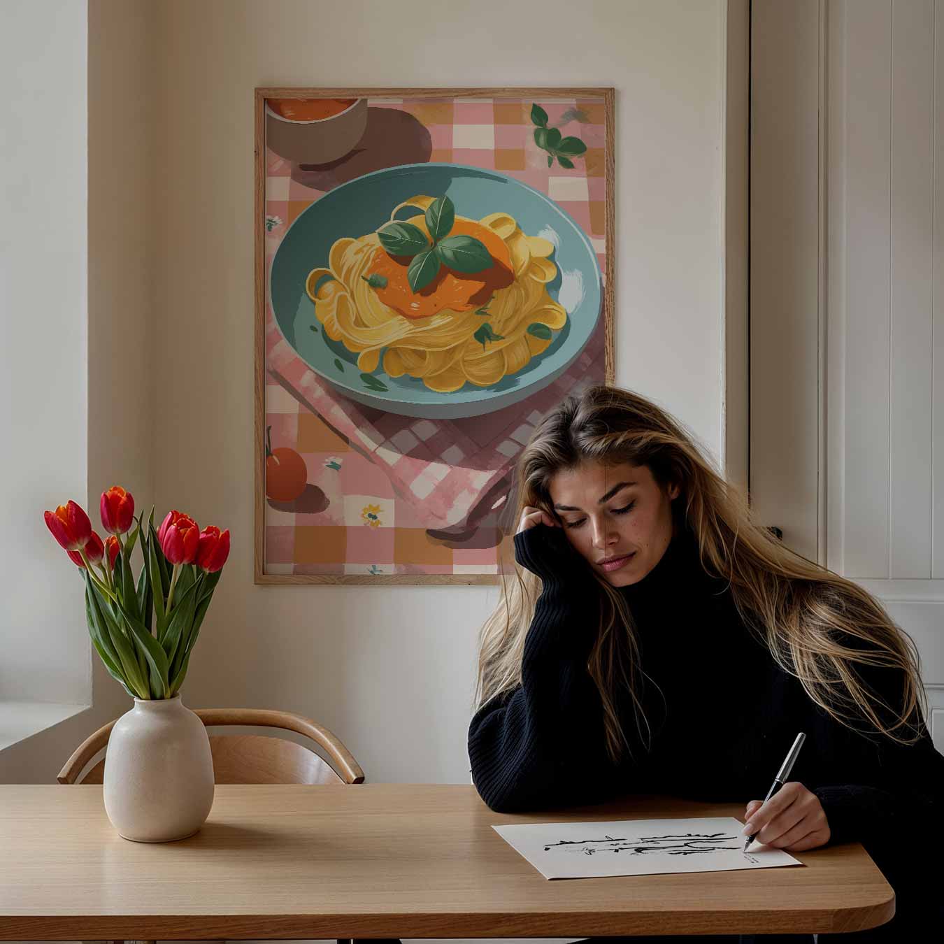 Italiaanse Pastavibes Poster-WallArtistic