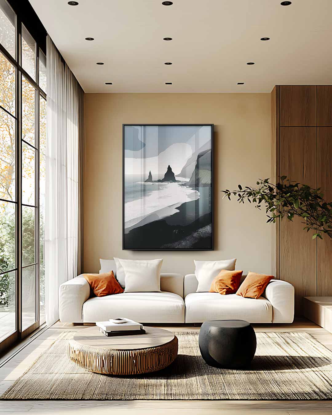 IJslandse Kustlijn Mystiek Kunstwerk-canvas-dibond-plexiglas-wanddecoratie-WallArtistic