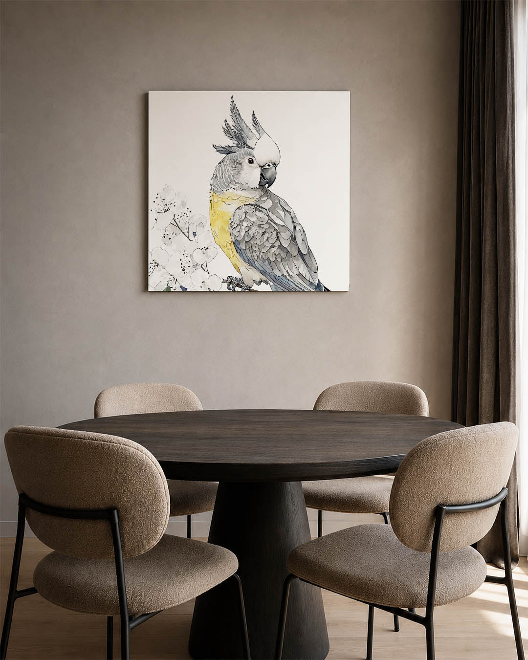 Vogels en bloemen Kunstwerk