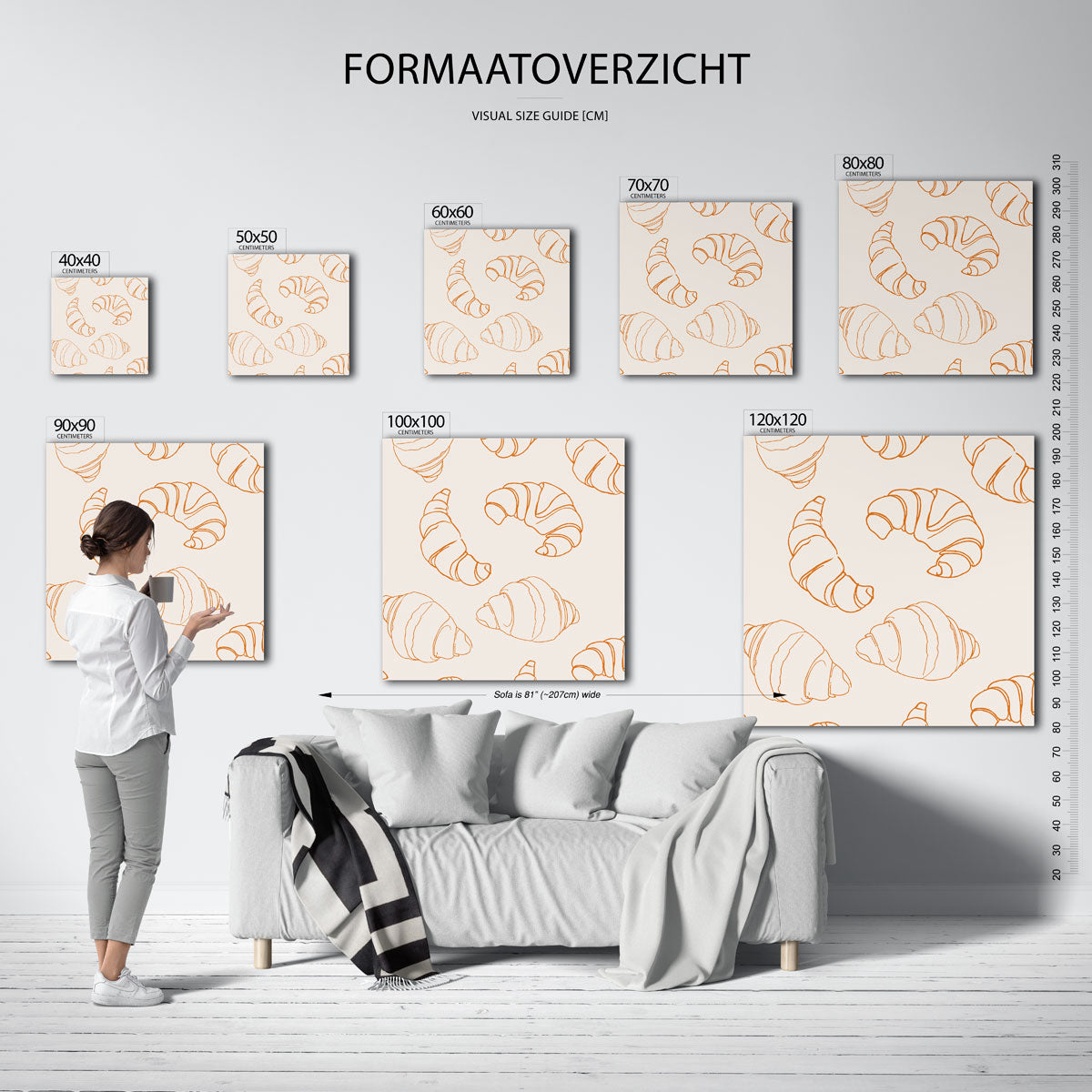Croissant patroon Poster