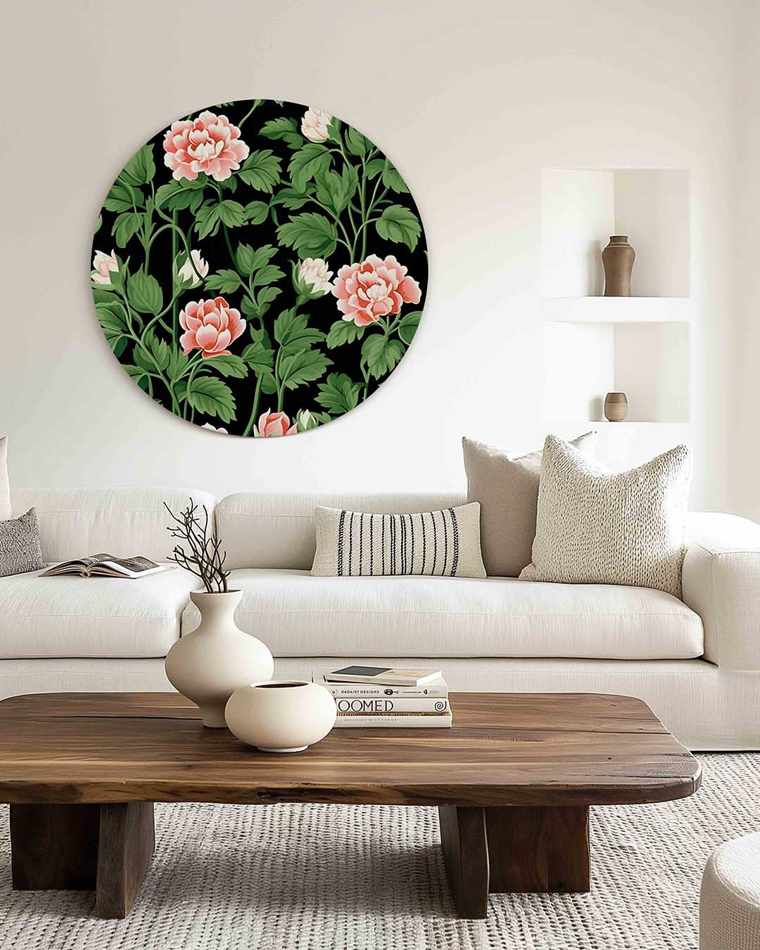 Bloemen en bladeren Muurcirkel