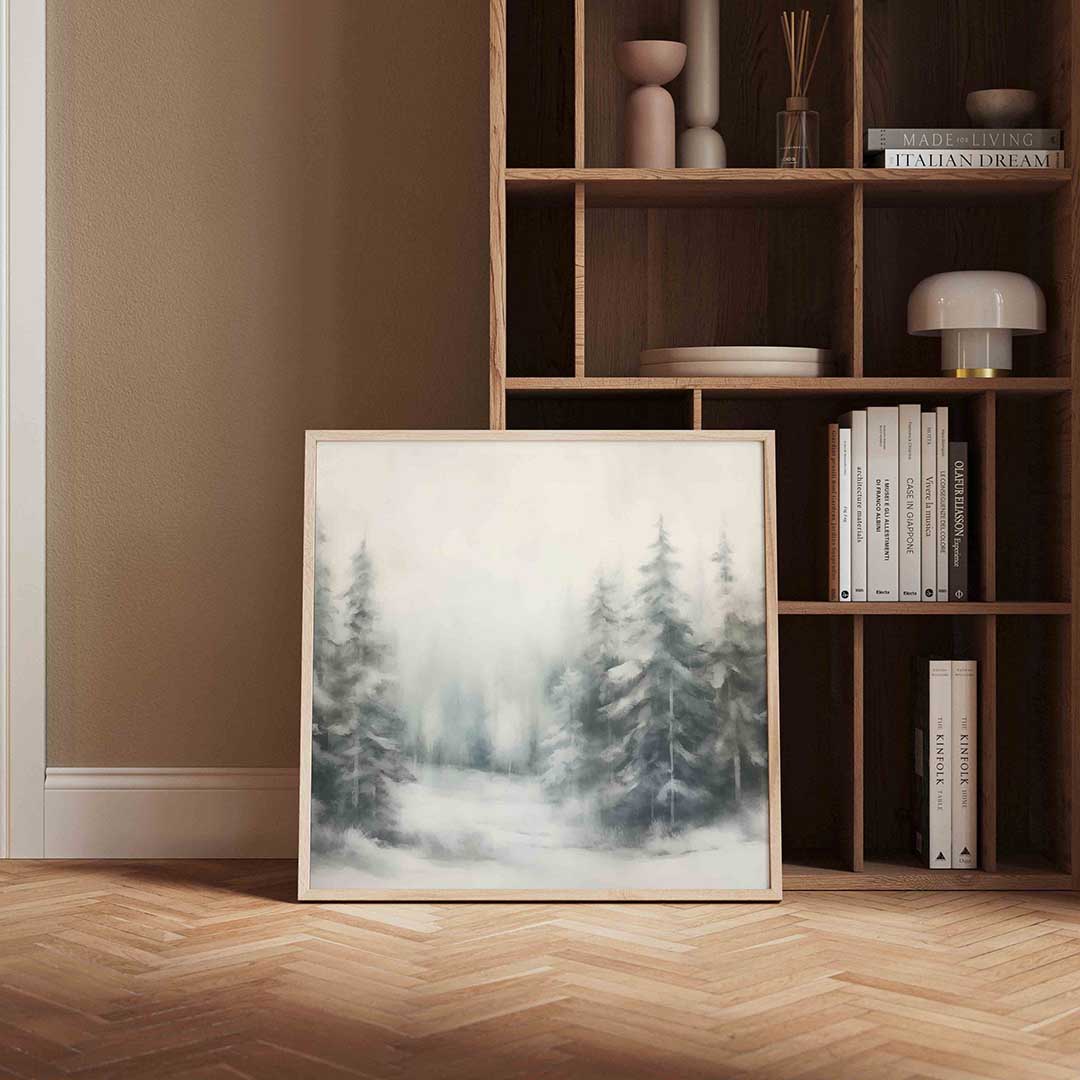 Mistig boslandschap Poster