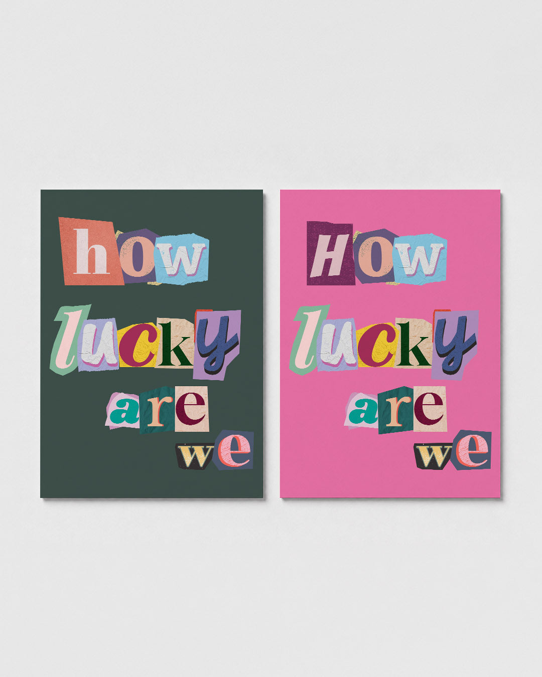 Kleurrijke typografie Posterset