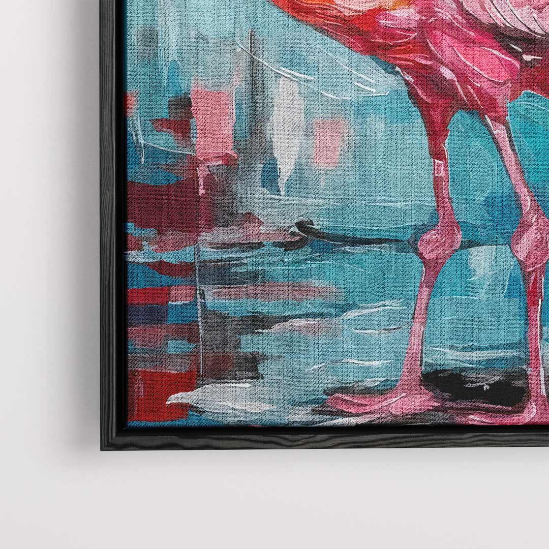 Farbenfrohes Flamingo-Kunstwerk