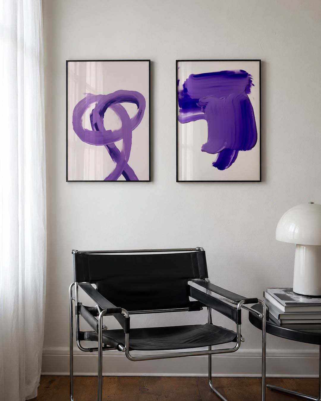 Paarse kleurbeweging Posterset