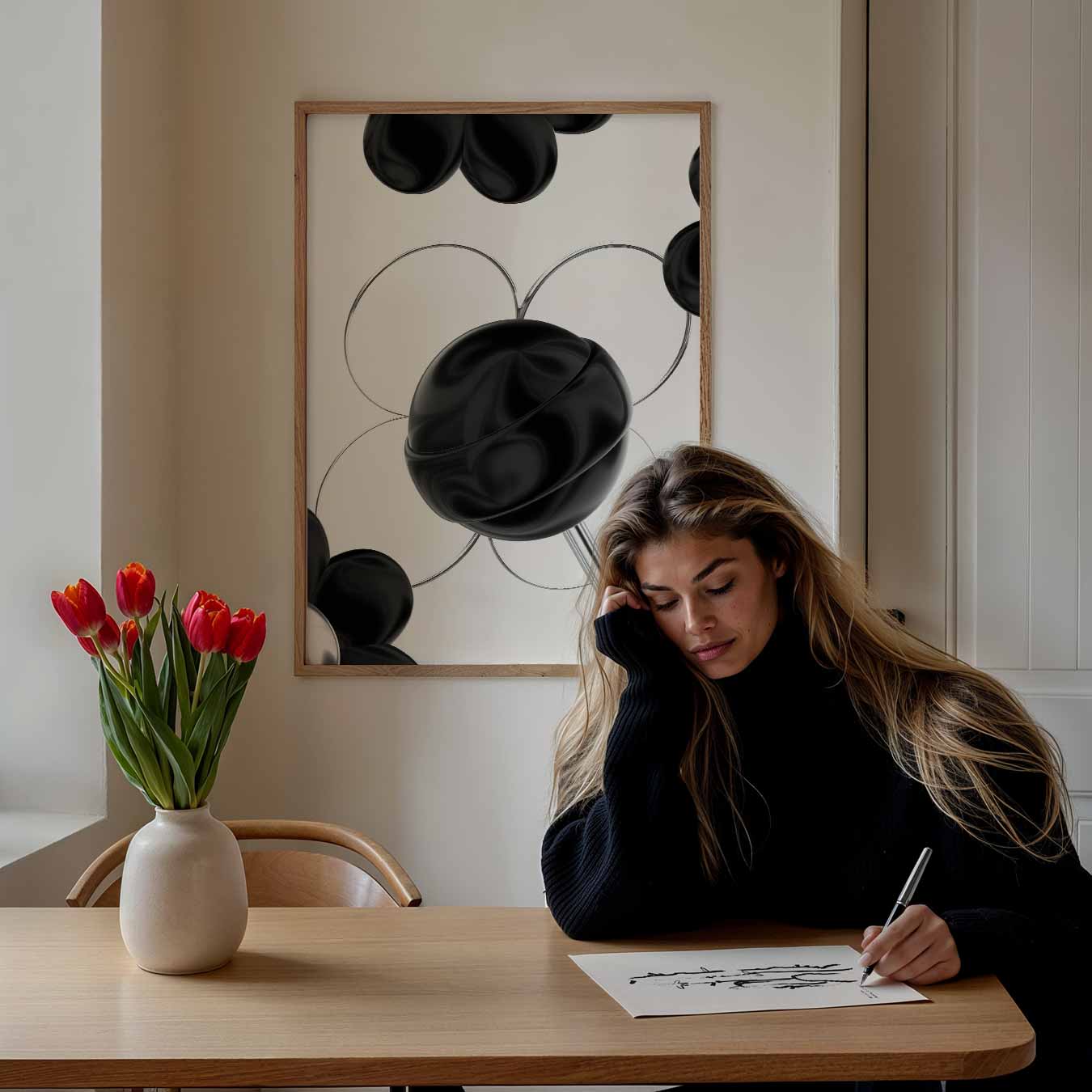 Modern Minimalistische Bloemenposter-WallArtistic