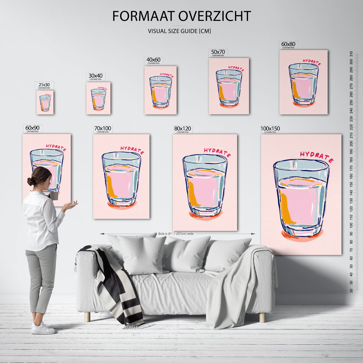 Glas water met tekst Poster