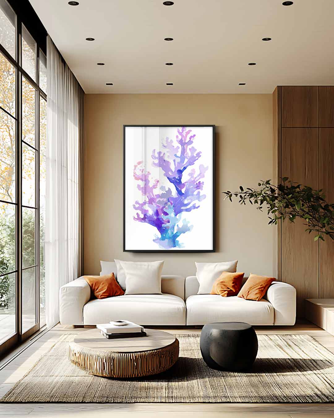 Lila Koraal Kunstwerk Kunstwerk-canvas-dibond-plexiglas-wanddecoratie-WallArtistic