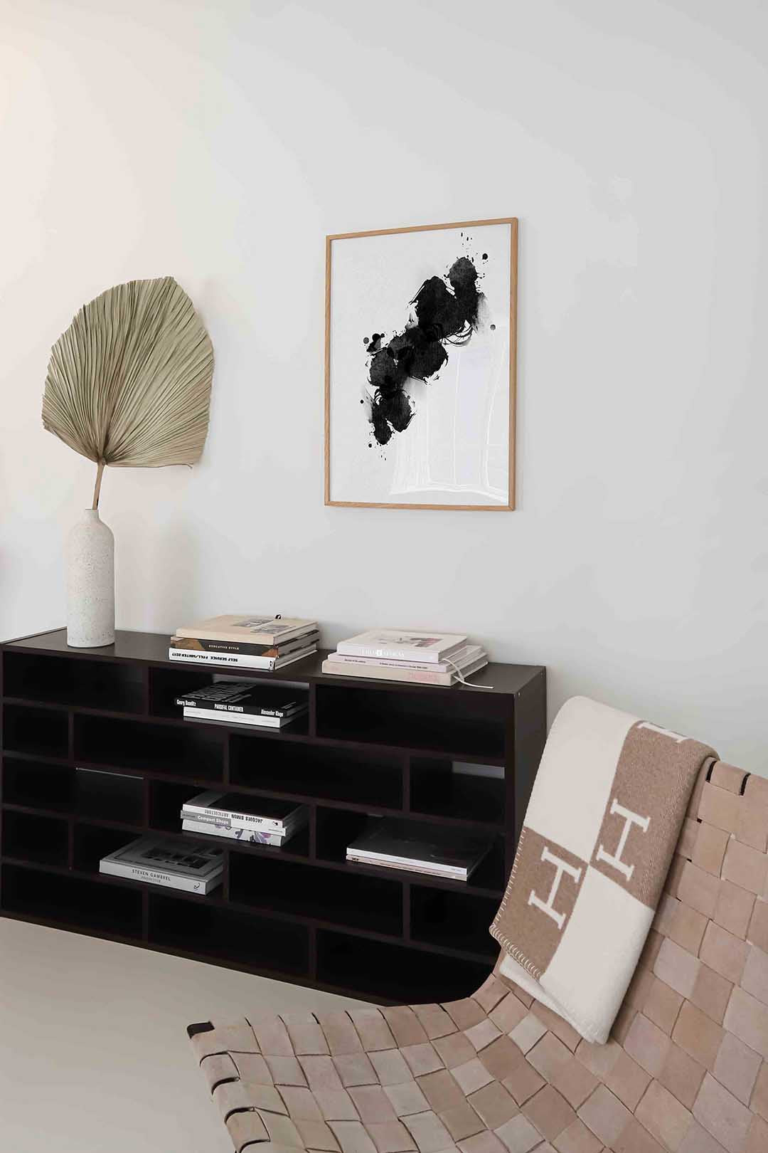 Zwart wit abstracte vlekken Poster