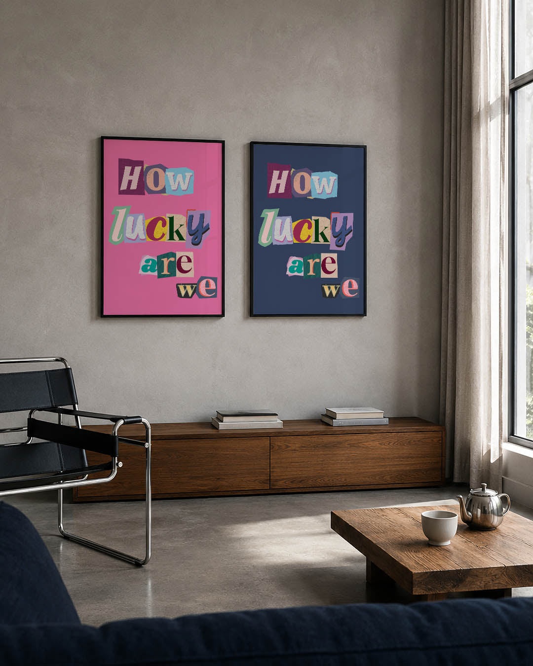 Kleurrijke typografie Posterset