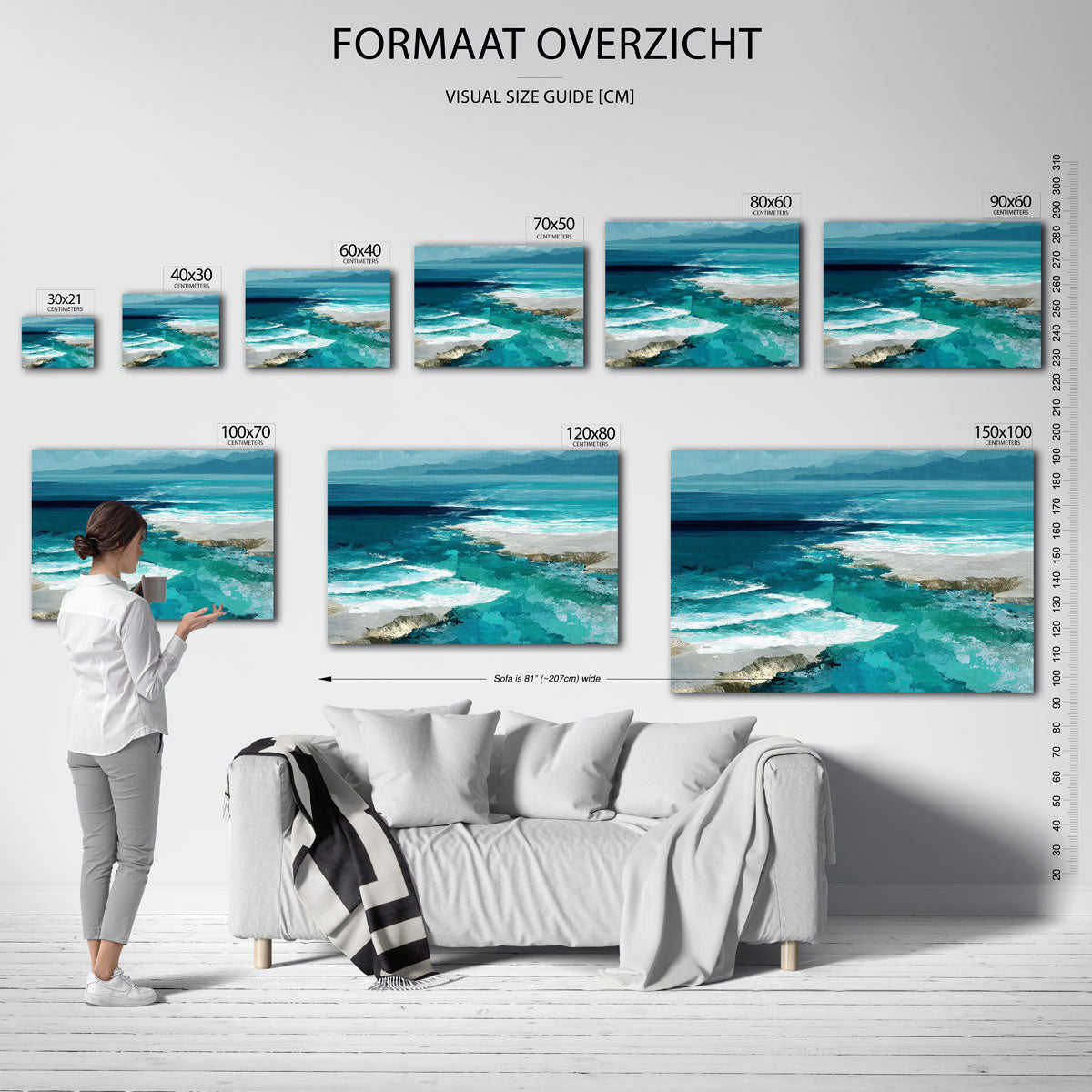 Blauwe oceaan Poster