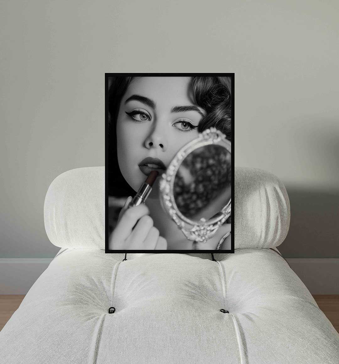 Vrouw met spiegel Poster