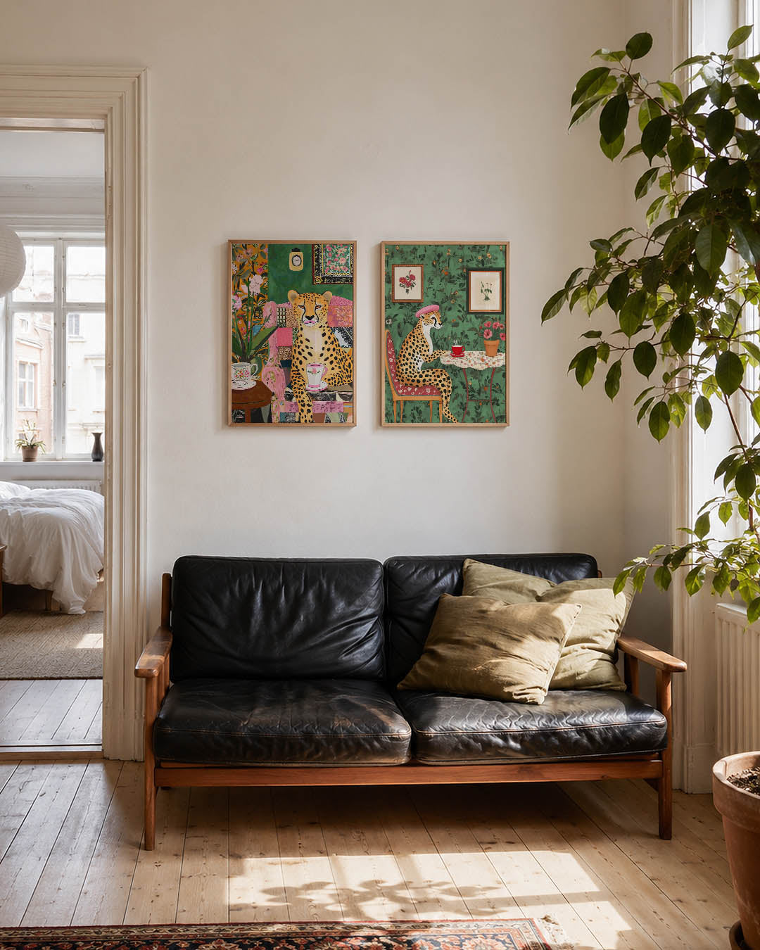 Kleurrijk diereninterieur Posterset
