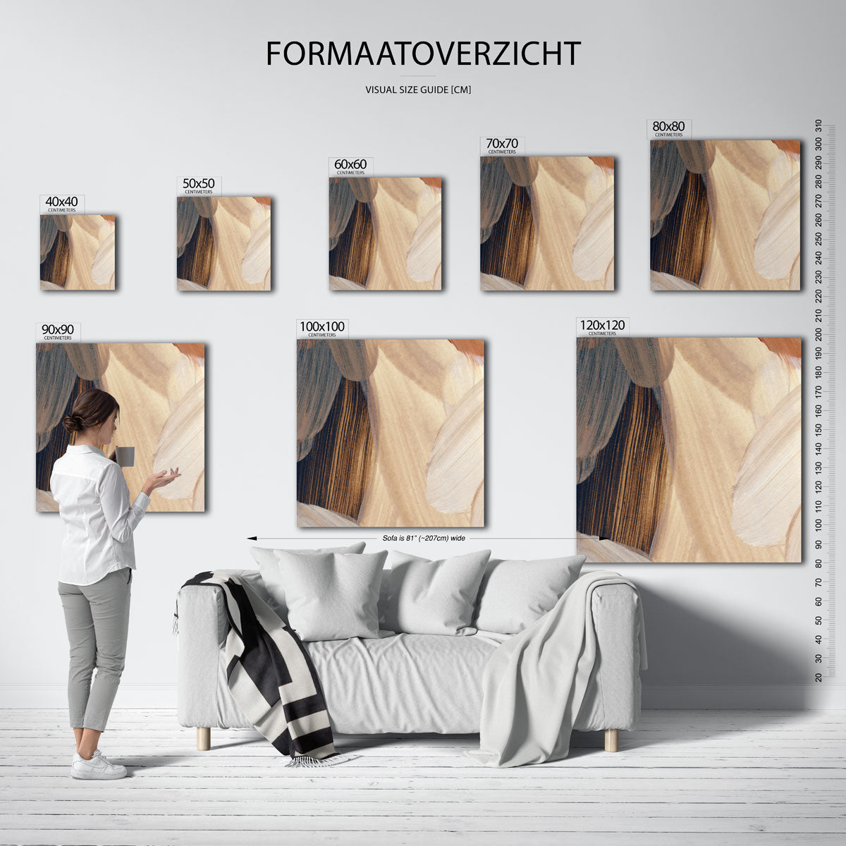 Abstracte penseelstreken Poster